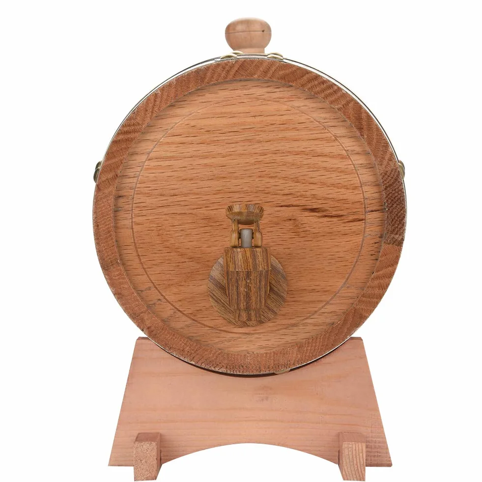 Oak Bar And Restaurant 3L Spodek Dębowy Beczka Dla Wieku 32 × 23 × 23 3L Vintage Dozownik drewna dębowego do whisky Tequila 3L Kran dębowy