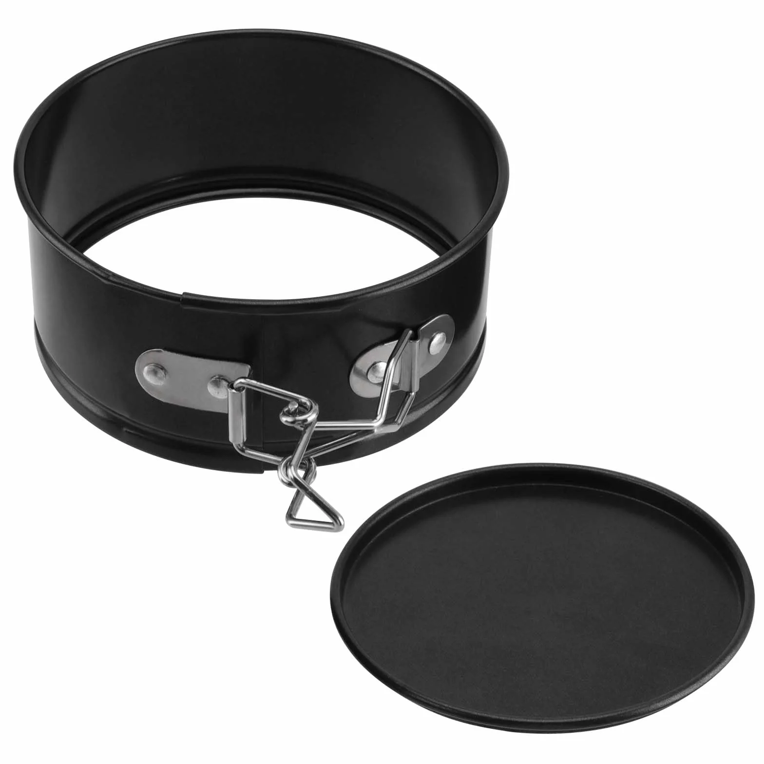SINJEUN 6 szt. 10 cm czarne okrągłe foremki do ciasta, mini tortownica ze zdejmowanym dnem, nieprzywierające foremki do pieczenia, okrągła forma do ciasta, do restauracji, kuchni, 6 szt