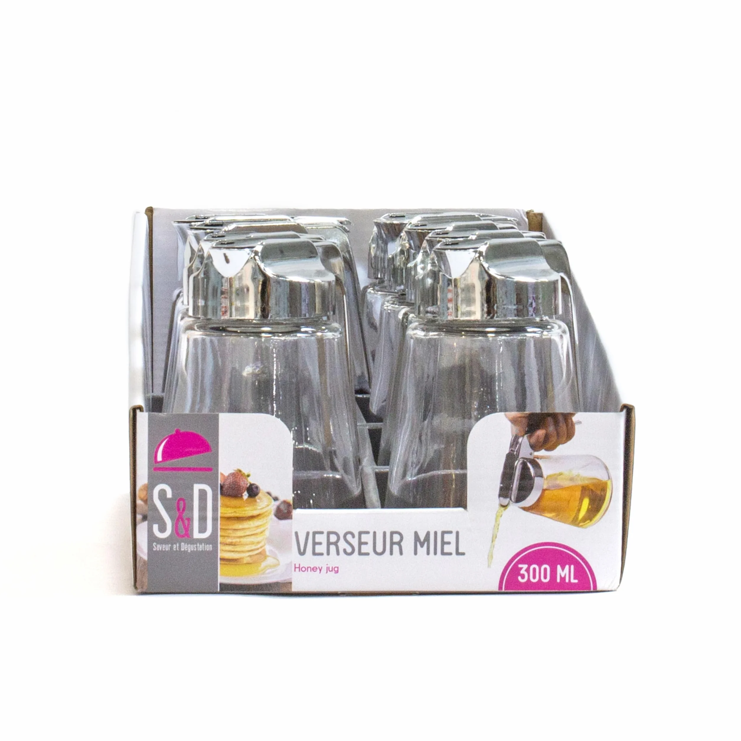 Saveur et Degustation KA1410 przezroczysty szklany nalewacz do miodu - 300 ml, 12 x 8,5 x 13 cm