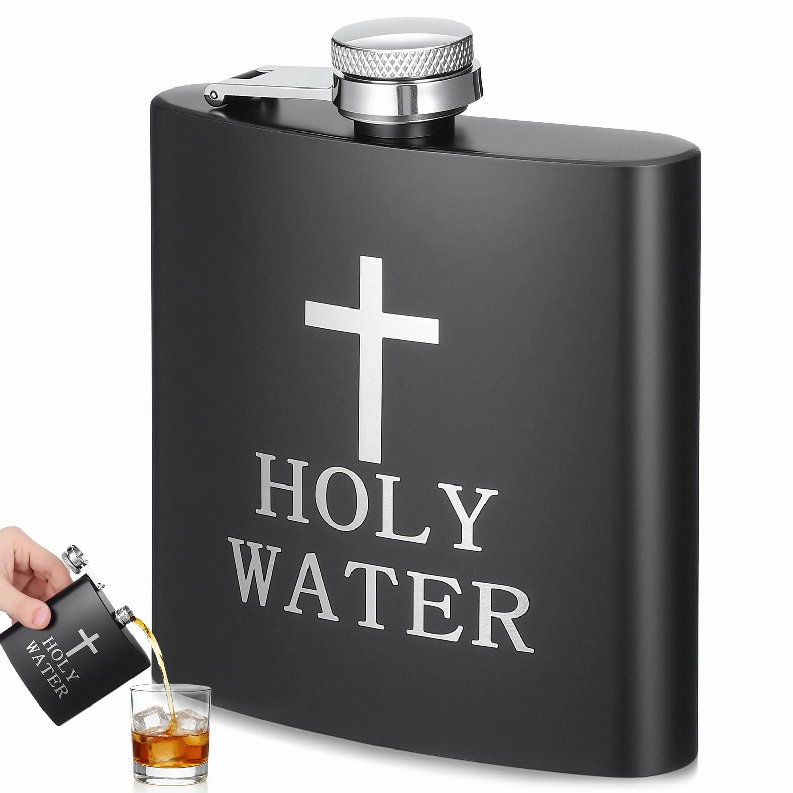 PRETYZOOM Butelka na Wino ze Stali Nierdzewnej - Hip Flask do Whisky, Zabawna dla Mężczyzn, Przenośna na Alkohol, Artykuły Ślubne, Napoje Krzyżowe