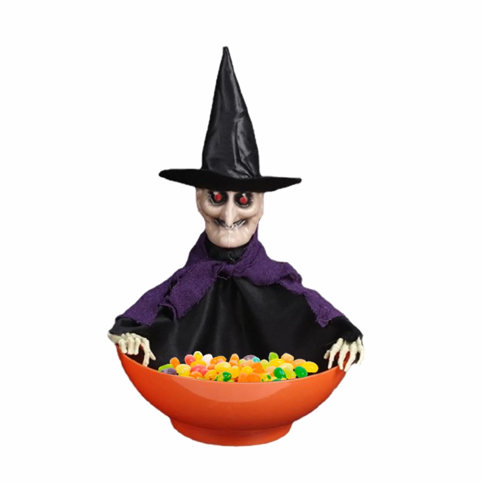 Halloween krzycząca miska cukierki z ruchomą górą dla nawiedzonego domu