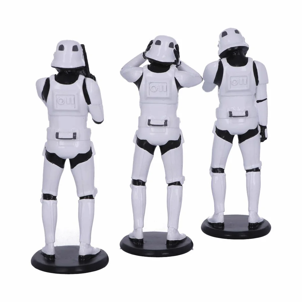 Nemesis Now Oryginalny szturmowiec trzy mądre figurki science fiction, białe, 14 cm