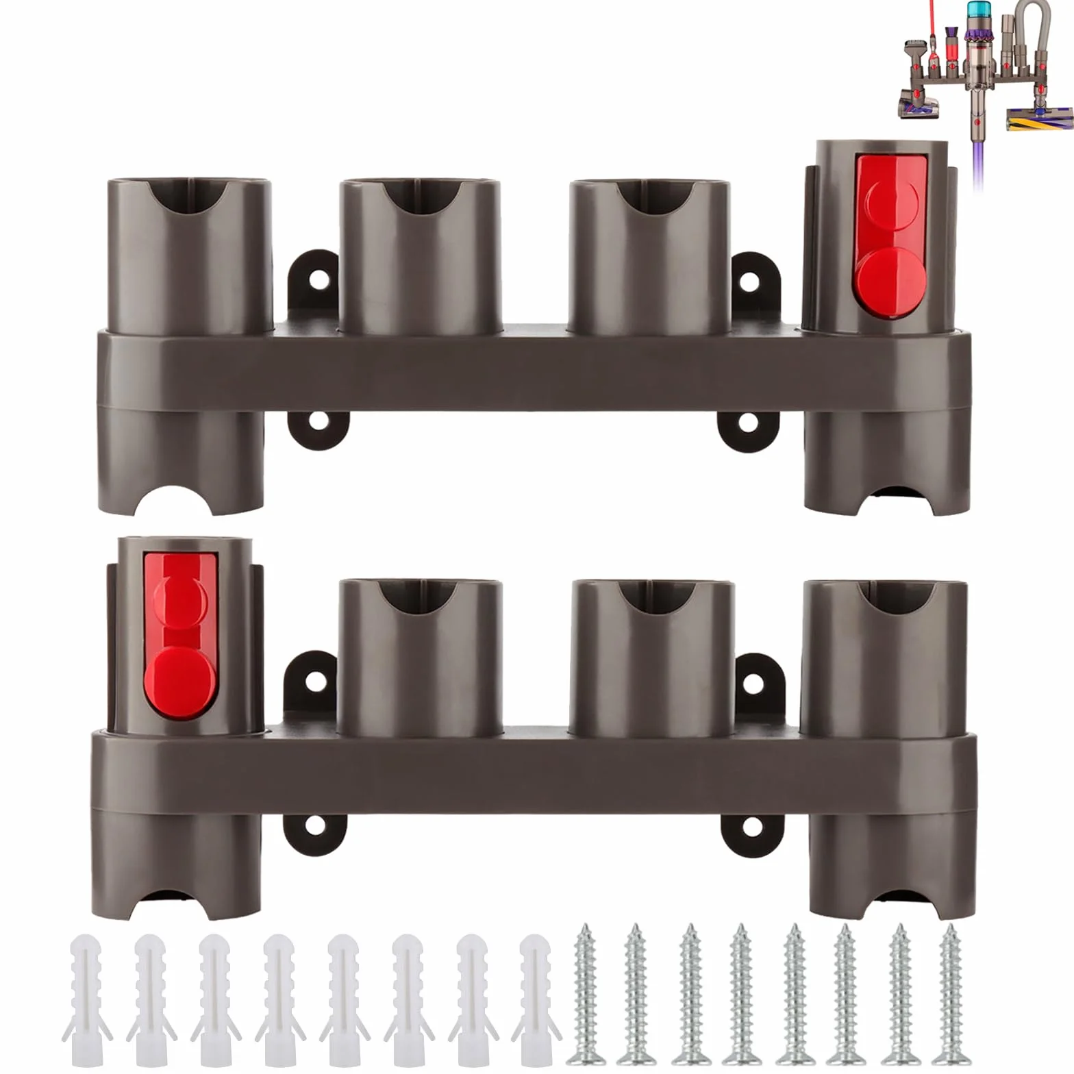 Uchwyt akcesoriów do odkurzacza Dyson V7 V8 V10 V11 SV10 SV11, 10 gniazd, 2 szt.