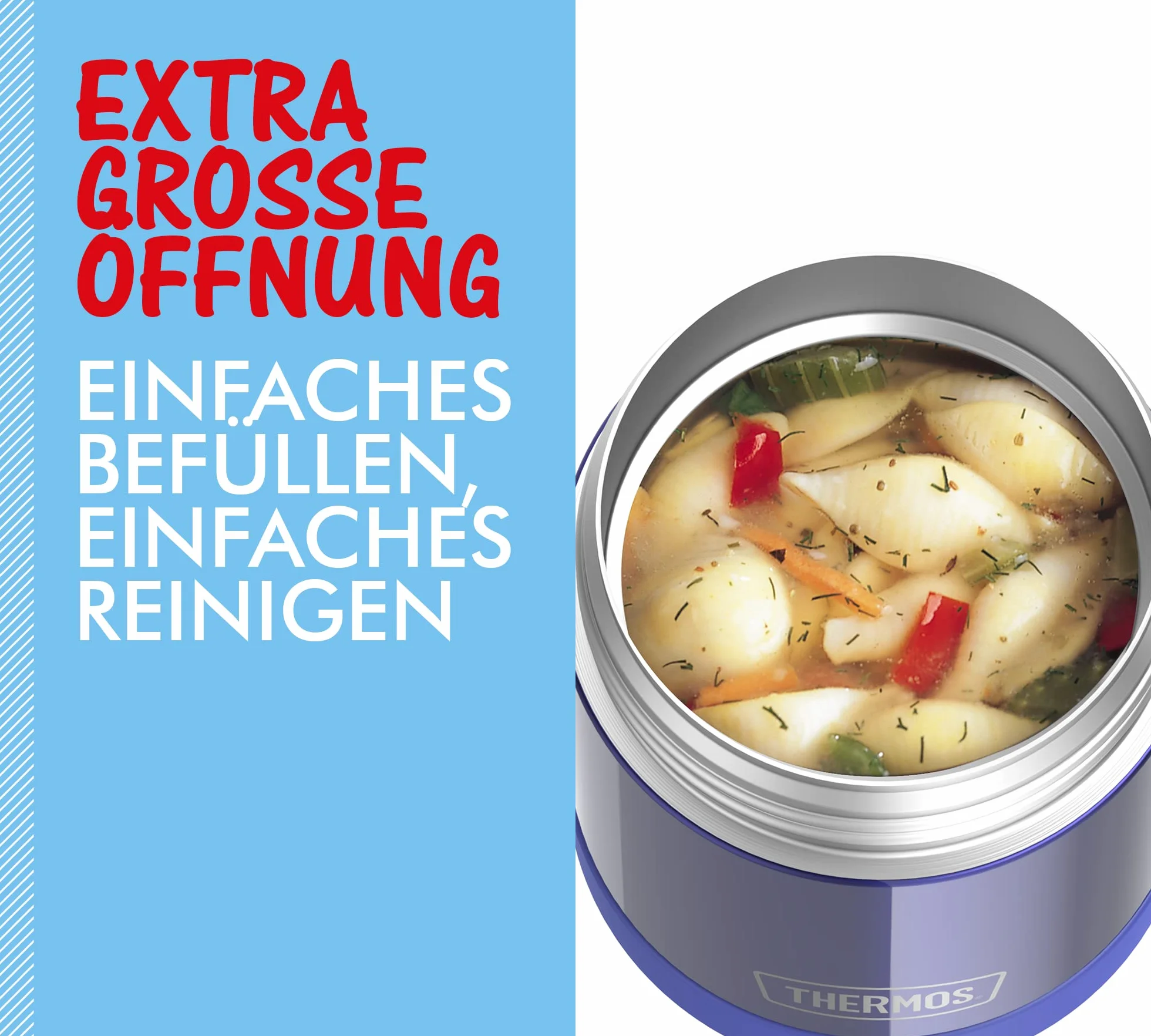 Thermos kids FUNTAINER FOOD JAR 0,30 l, fioletowy, pojemnik termiczny na jedzenie z łyżeczką dla dzieci, 5 h gorący/7 h zimny, absolutnie szczelny do zupy, musli, przerwy