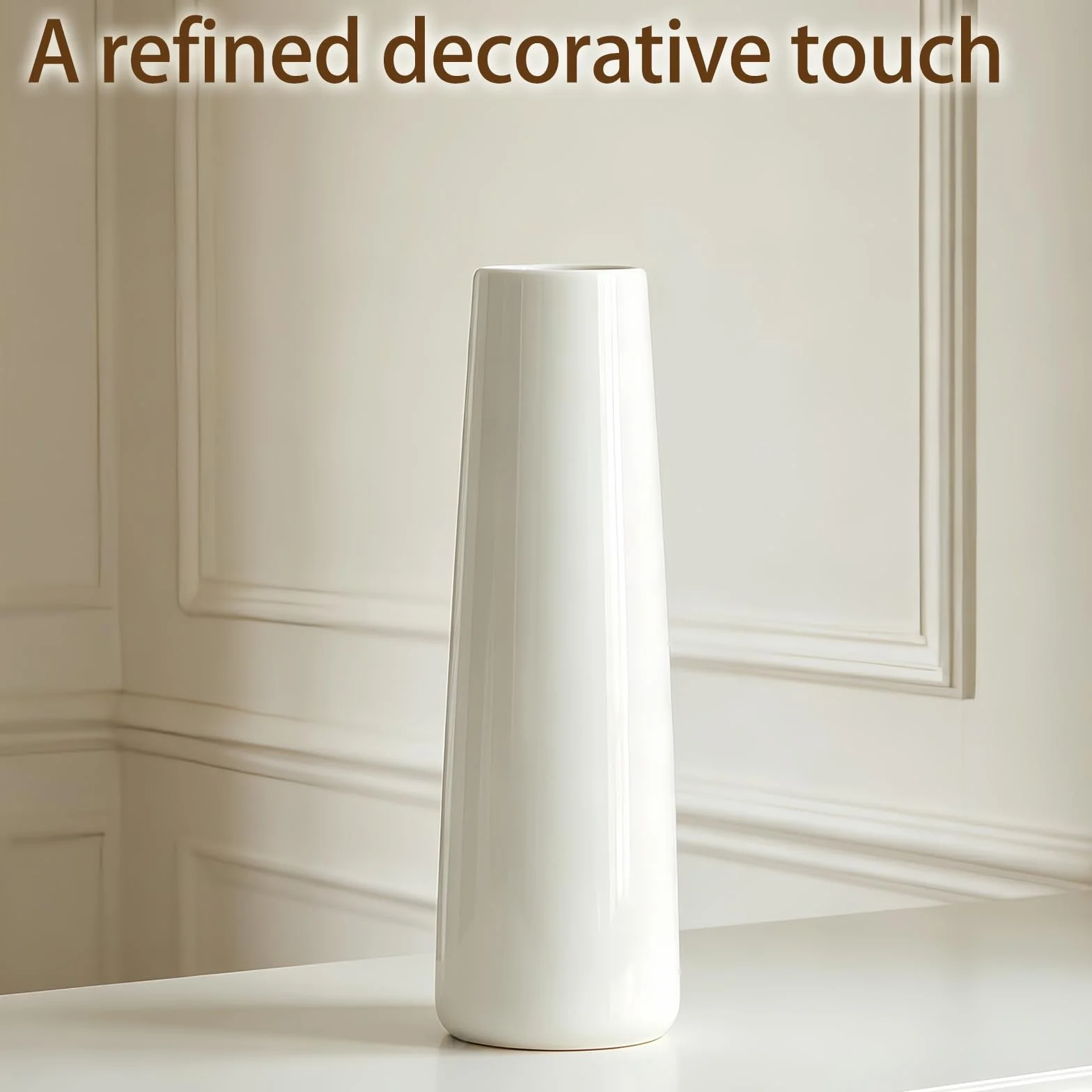 Biały wazon ceramiczny, wysoki wazon na kwiaty, 30 cm wysokości, nowoczesne, duże, teksturowane wazony podłogowe do dekoracji domu, regału, domu wiejskiego, salonu, na środkowe punkty stołu