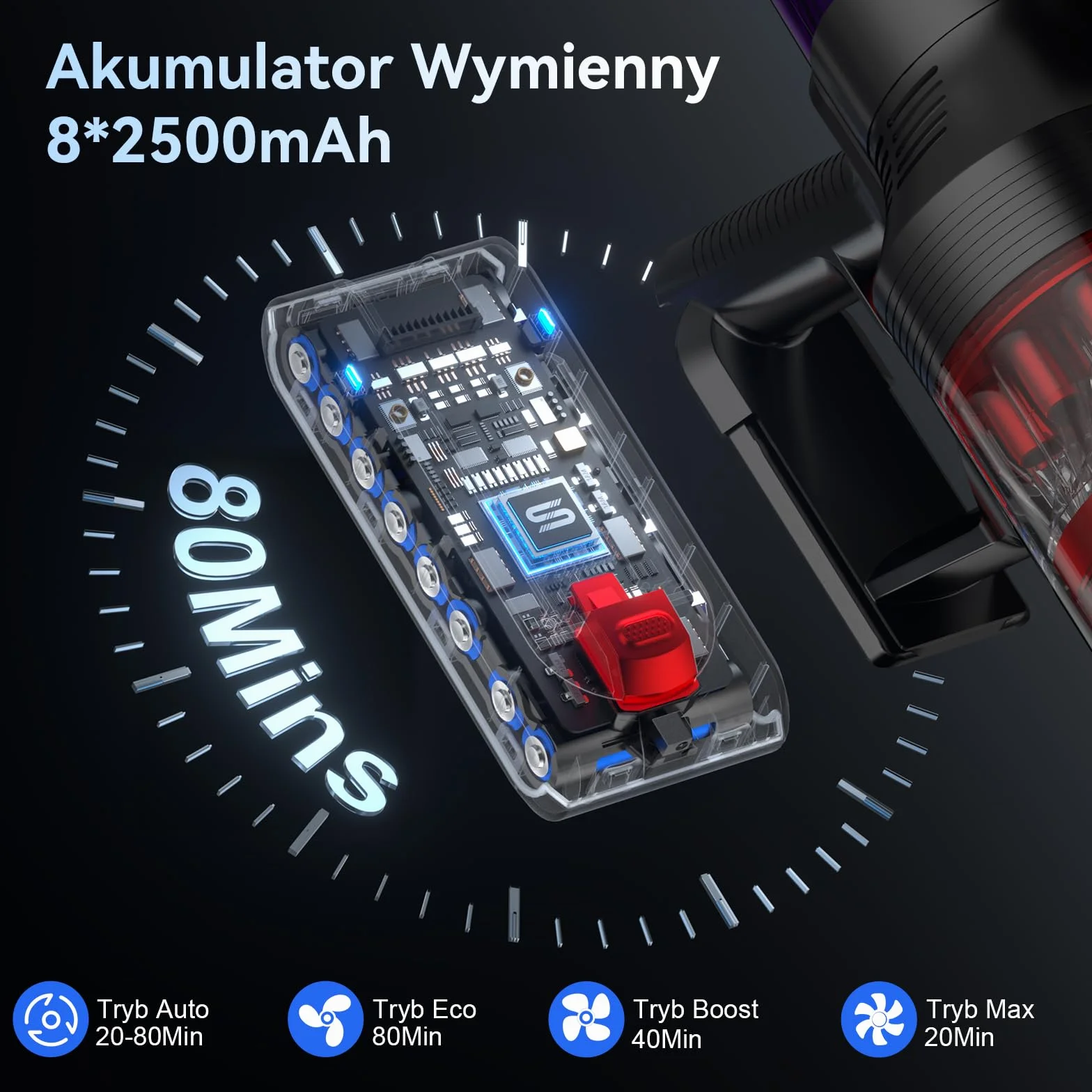 V15 Pro Max Bezprzewodowy Odkurzacz w Sztyfcie, Odkurzacz 58kpa, 600w, Czas Pracy 80 Minut i Wymienny Akumulator, Odkurzacze Pionowe do SierśCi ZwierząT, DywanóW, PodłóG Samochodowych