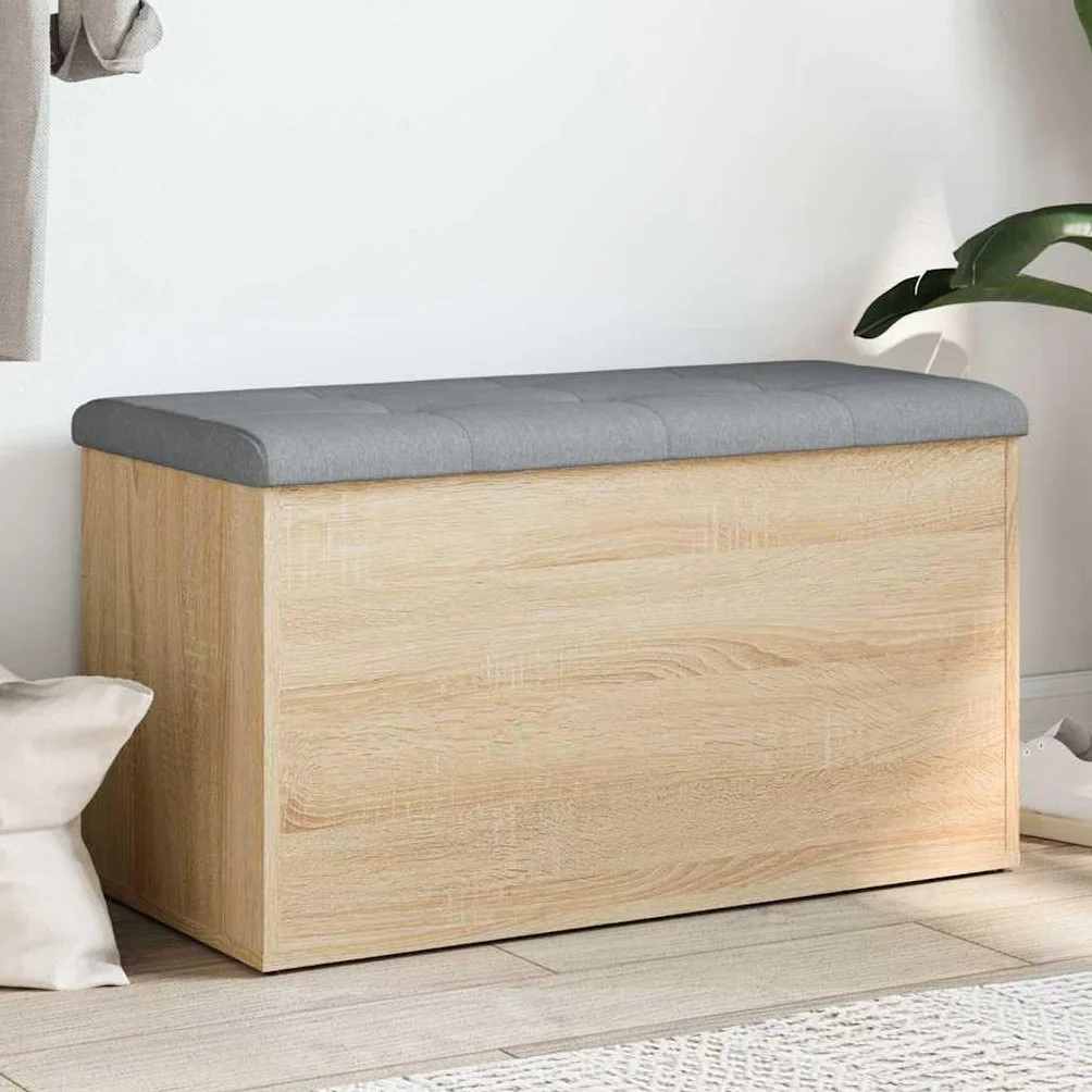 vidaXL Ławka ze schowkiem Sonoma Oak 82x42x45 cm Drewno konstrukcyjne