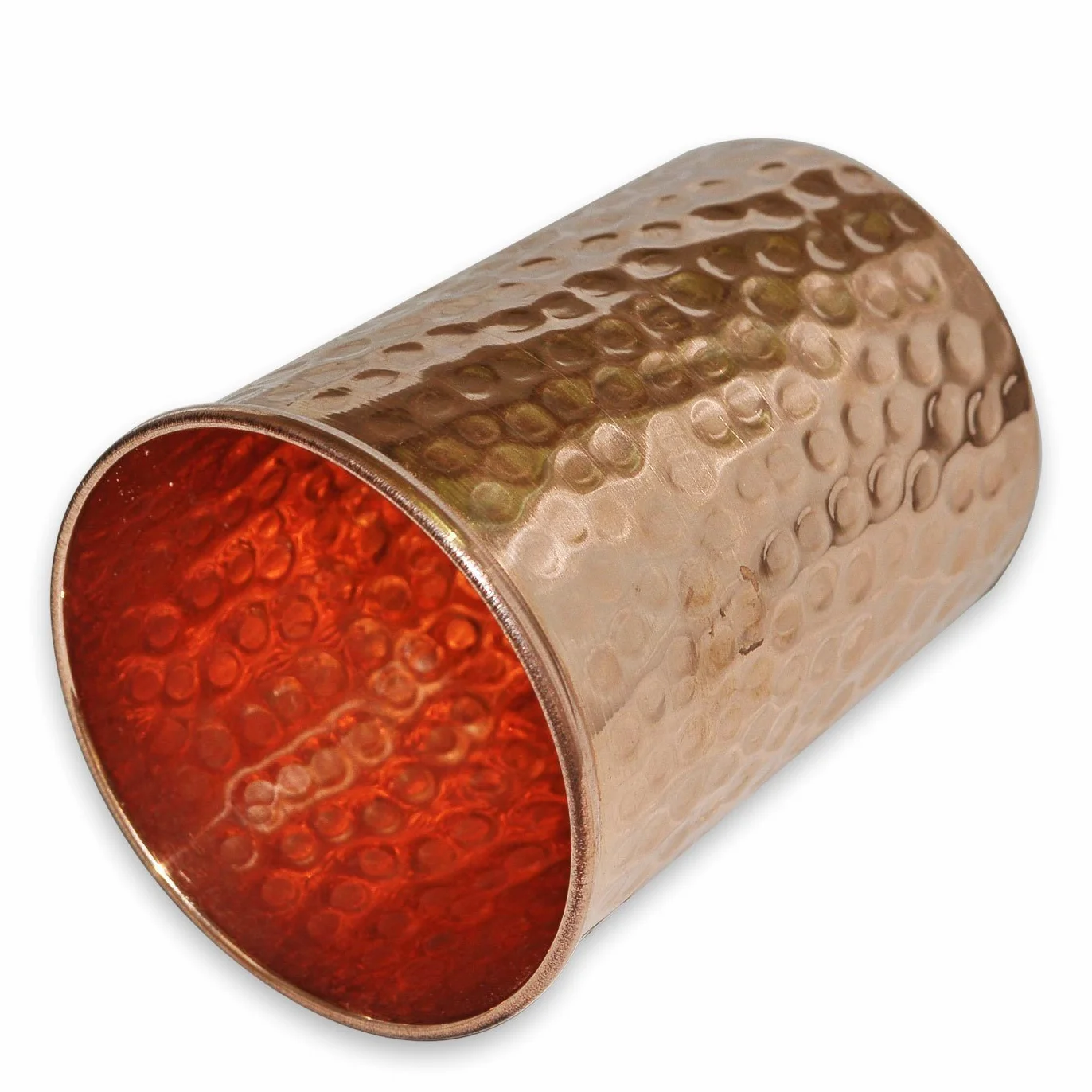 Copper Ręcznie wykonane kubki z czystej miedzi do wody, styl indyjski, miedź, 4 sztuki