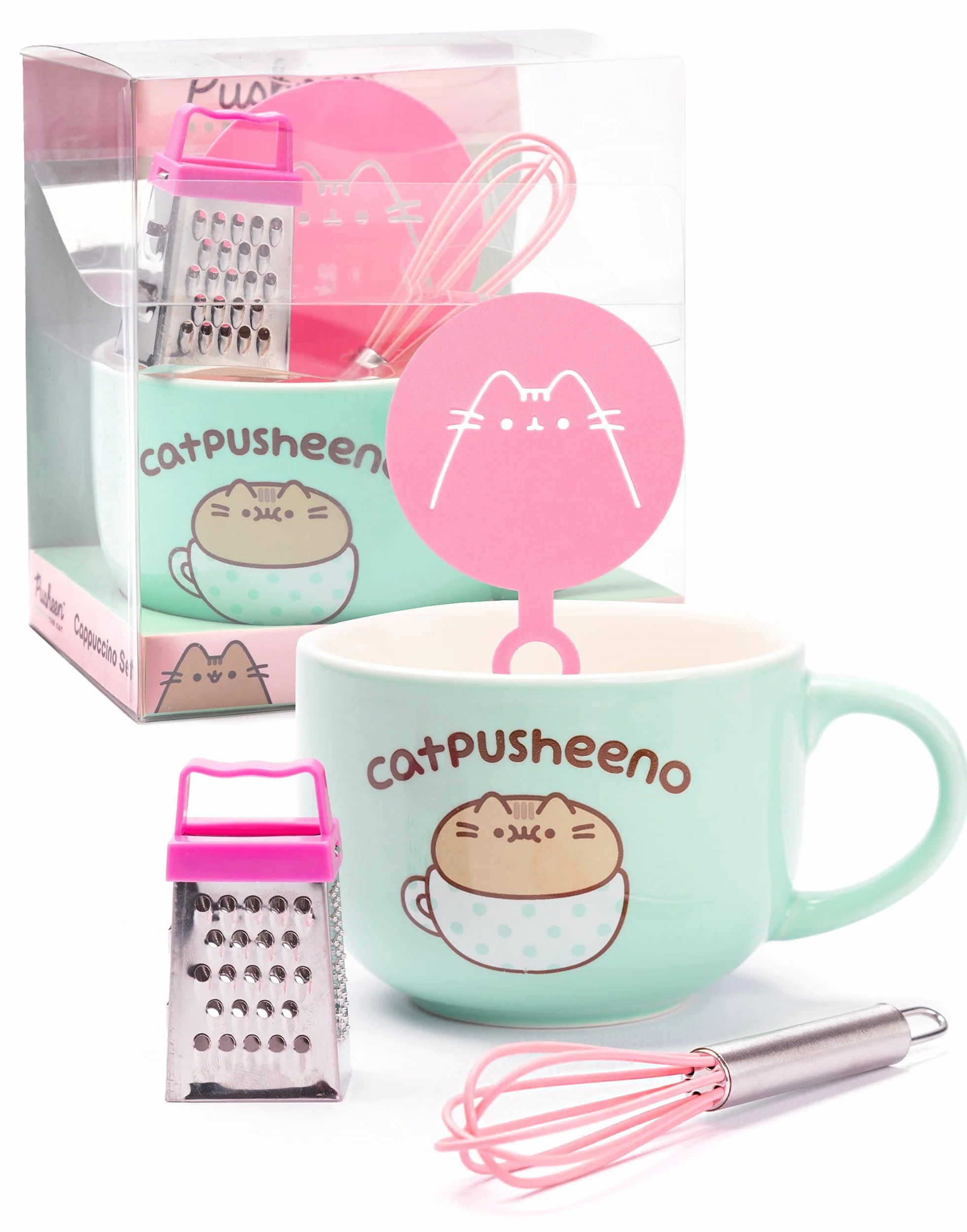 Kubek Catpusheeno Kot Pusheen Wzornik Kawa Tarka Cappuccino Zestaw Cup 17 Oz