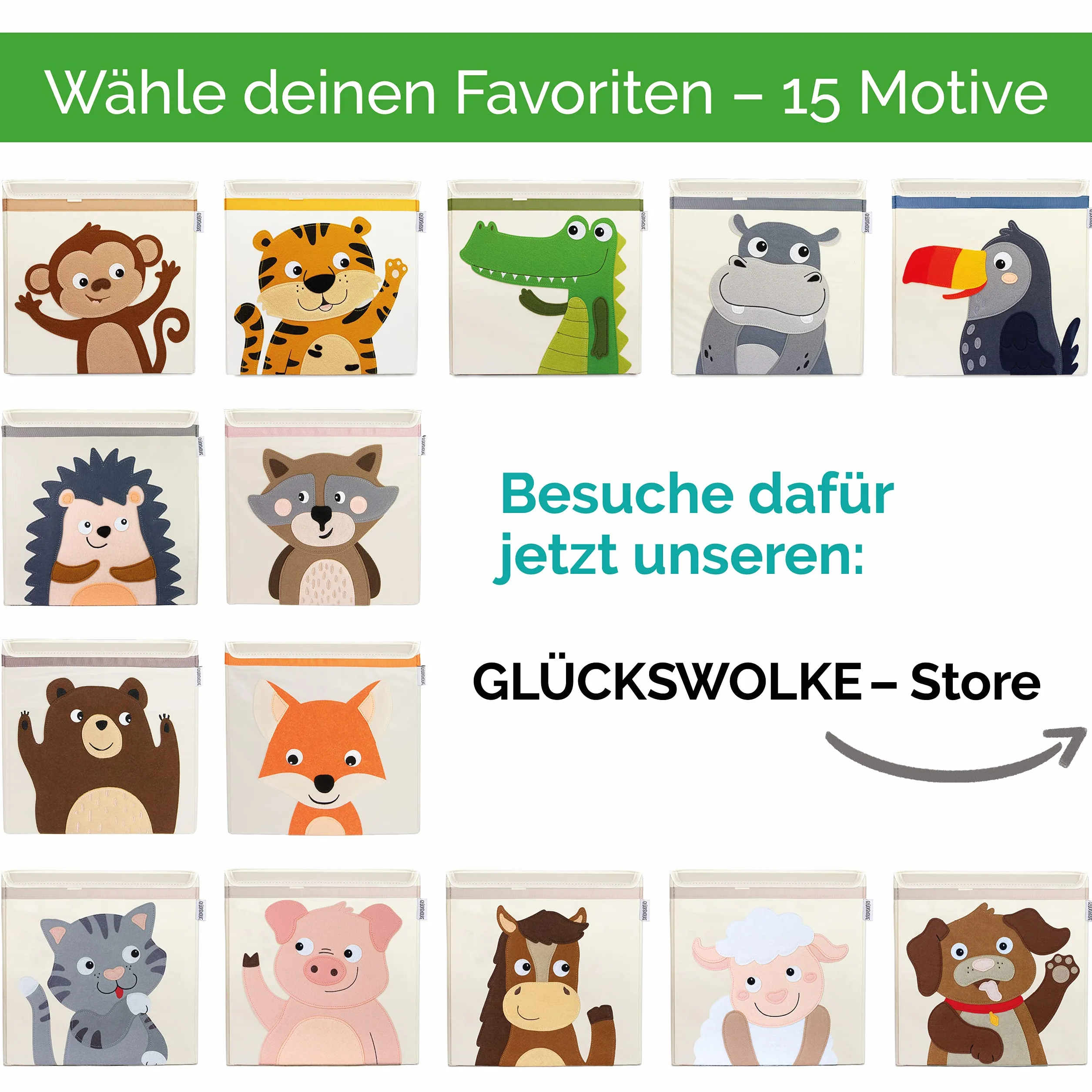 GLÜCKSWOLKE Skrzynia na zabawki 33 x 33 x 33 cm do regału Kallax