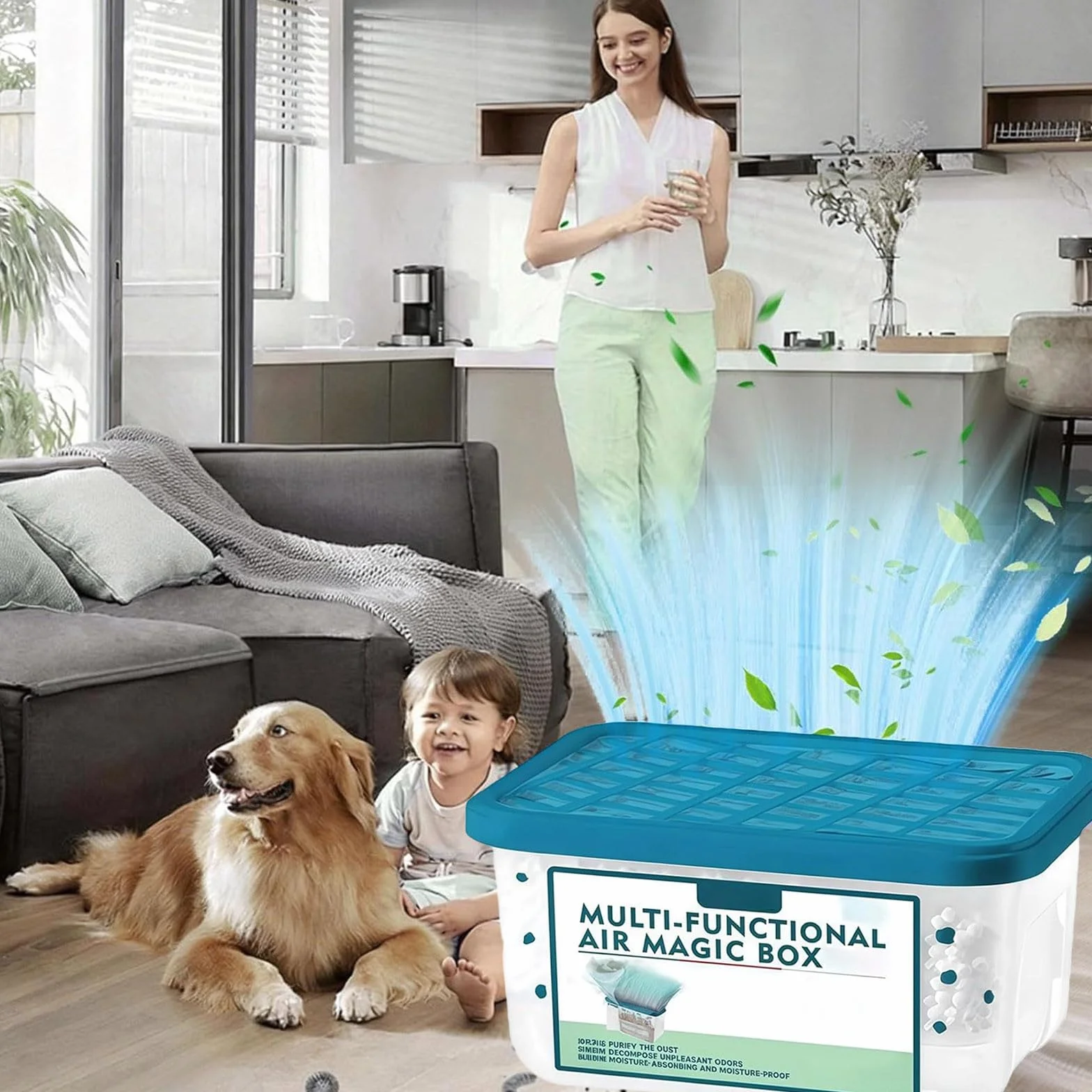 Magic Box wielofunkcyjne urządzenie do oczyszczania powietrza do domu, oczyszczanie powietrza, usuwanie kurzu, długotrwała świeżość, oczyszcza powietrze, do salonu, sypialni, kuchni (3 szt.)