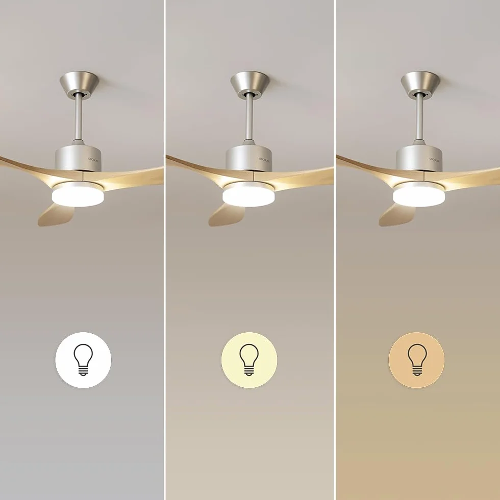 Cecotec Wentylator sufitowy EnergySilence Aero 5290 Golden pro 40 W z silnikiem 48 ”DC ze światłem LED 3 dostępnych kolorów