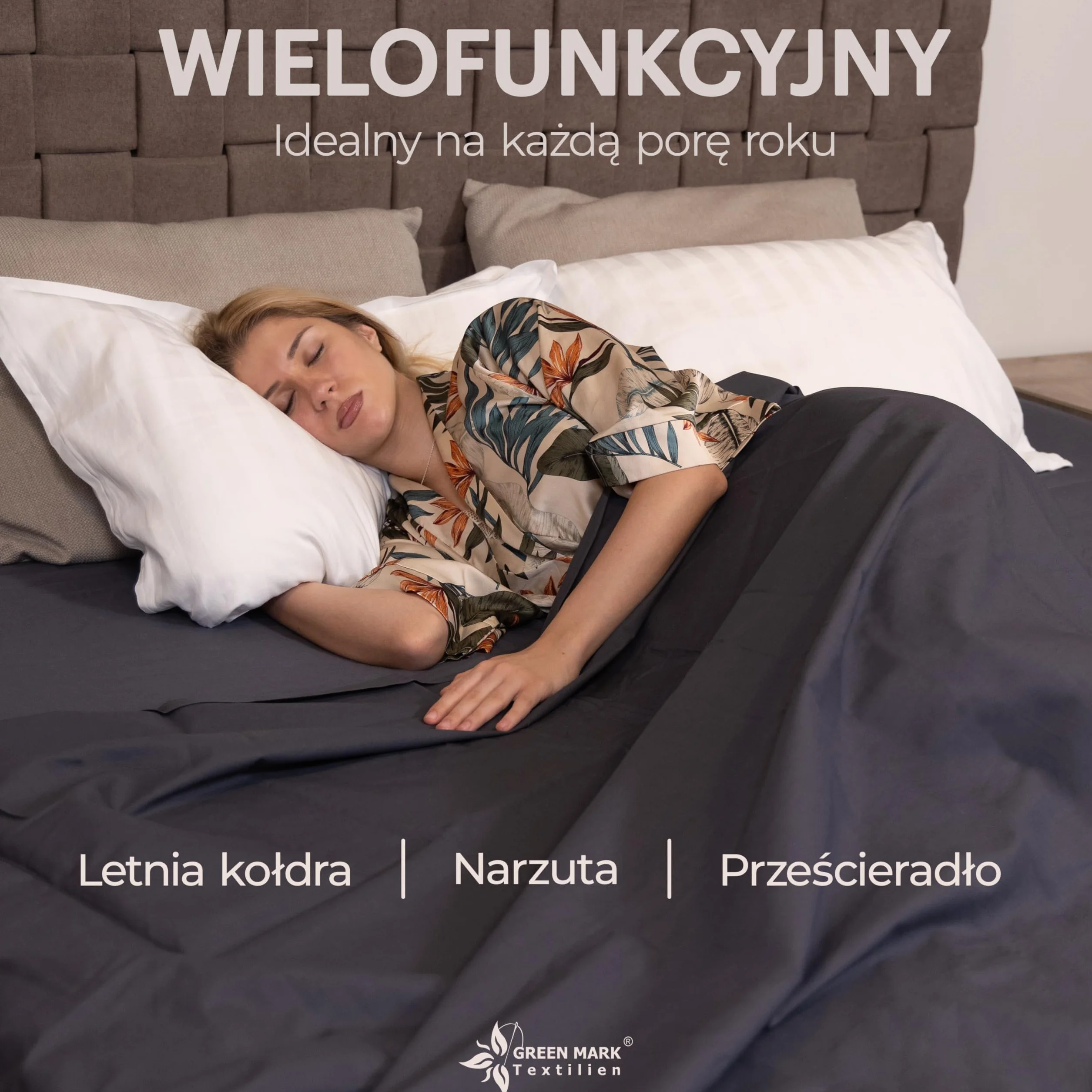 GREEN MARK prześcieradło płaskie 100% bawełna 180x275 cm Szary Antracytowy