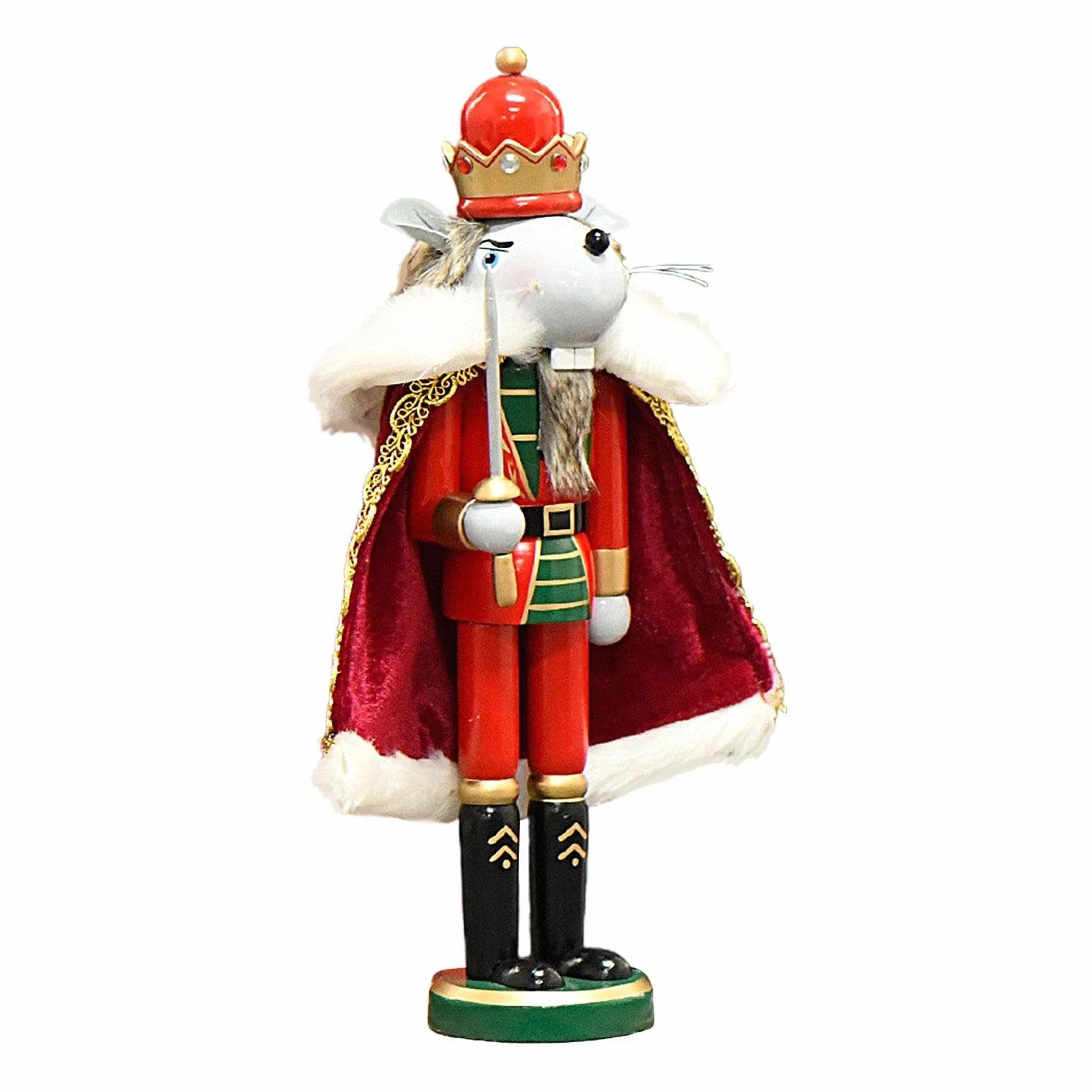 Drewniana dekoracja dziadka do orzechów, statuetka króla myszy, dekoracje ?wi?teczne pó?ki, figurka dziadka do orzechów 30 cm, ?wi?teczna dekoracja, kapry? dekoracja ?wi?teczna, wyj?tkowy dziadek