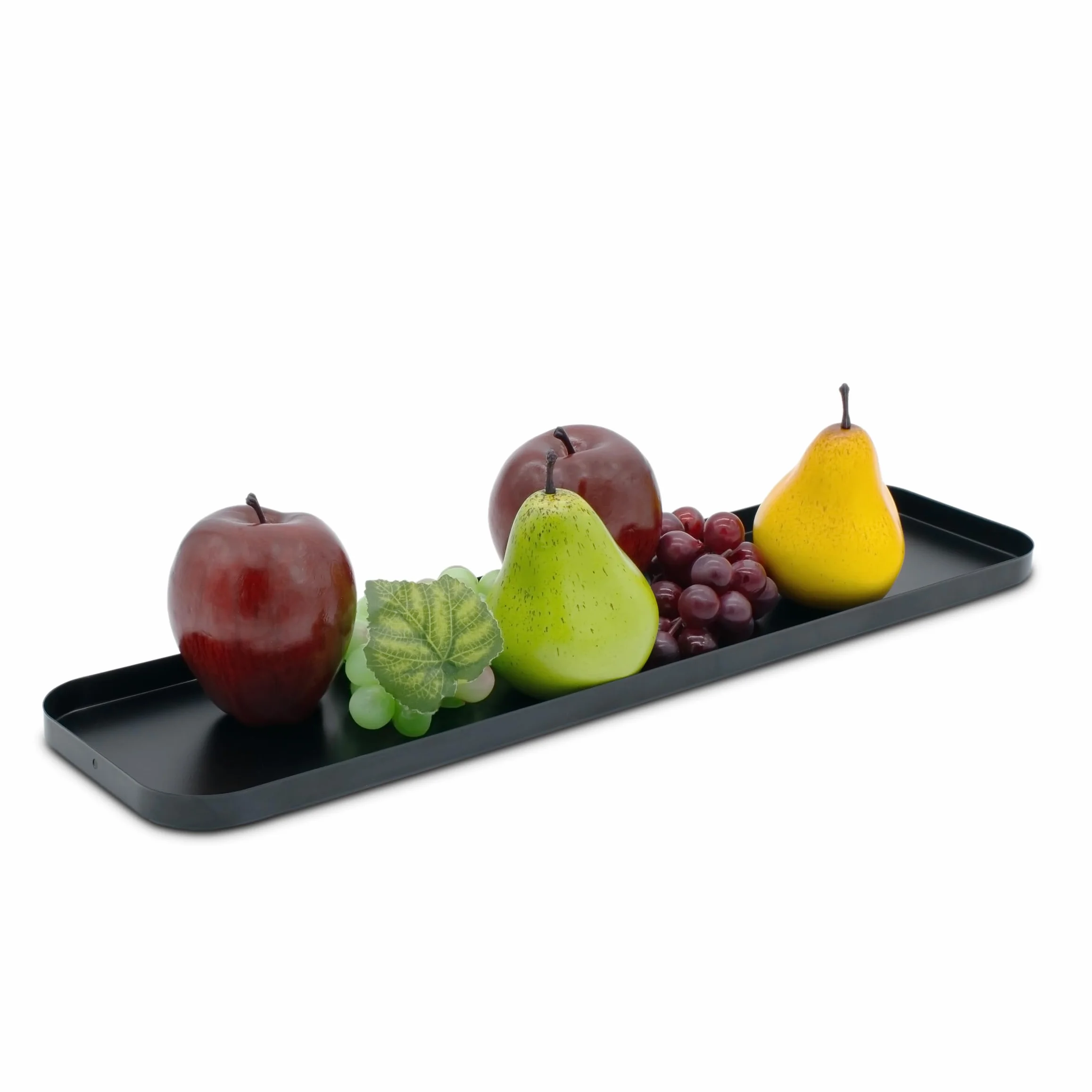 Taca dekoracyjna metalowa czarna 50x13 cm prostokątna
