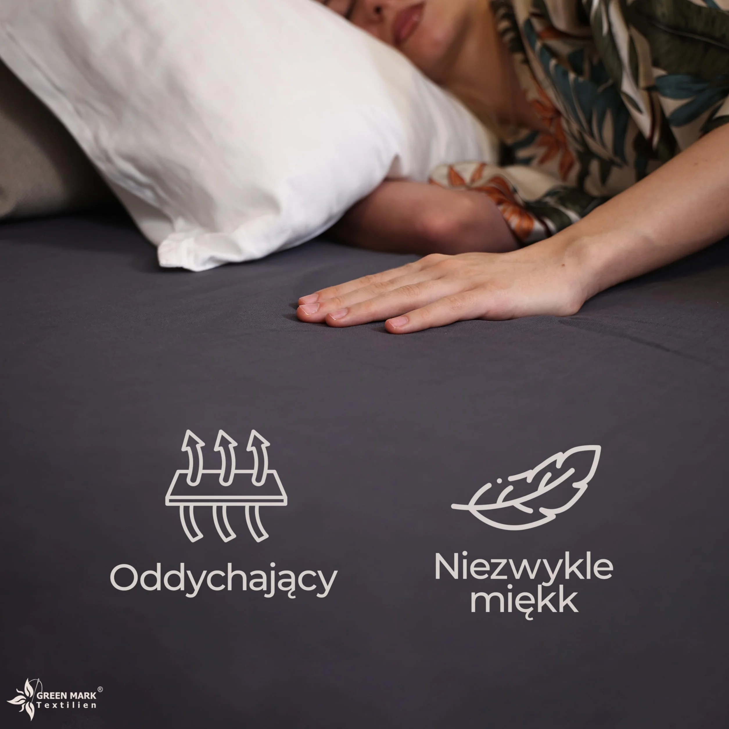 GREEN MARK prześcieradło płaskie 100% bawełna 180x275 cm Szary Antracytowy