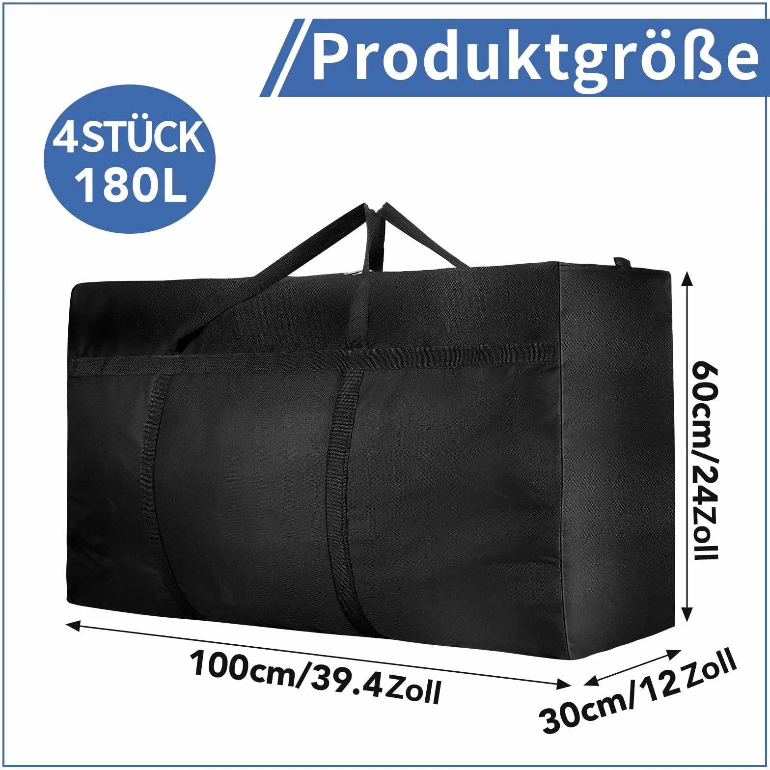 Torby do przechowywania 180 l Oxford Heavy-Duty wodoszczelne z uchwytem na zamek błyskawiczny