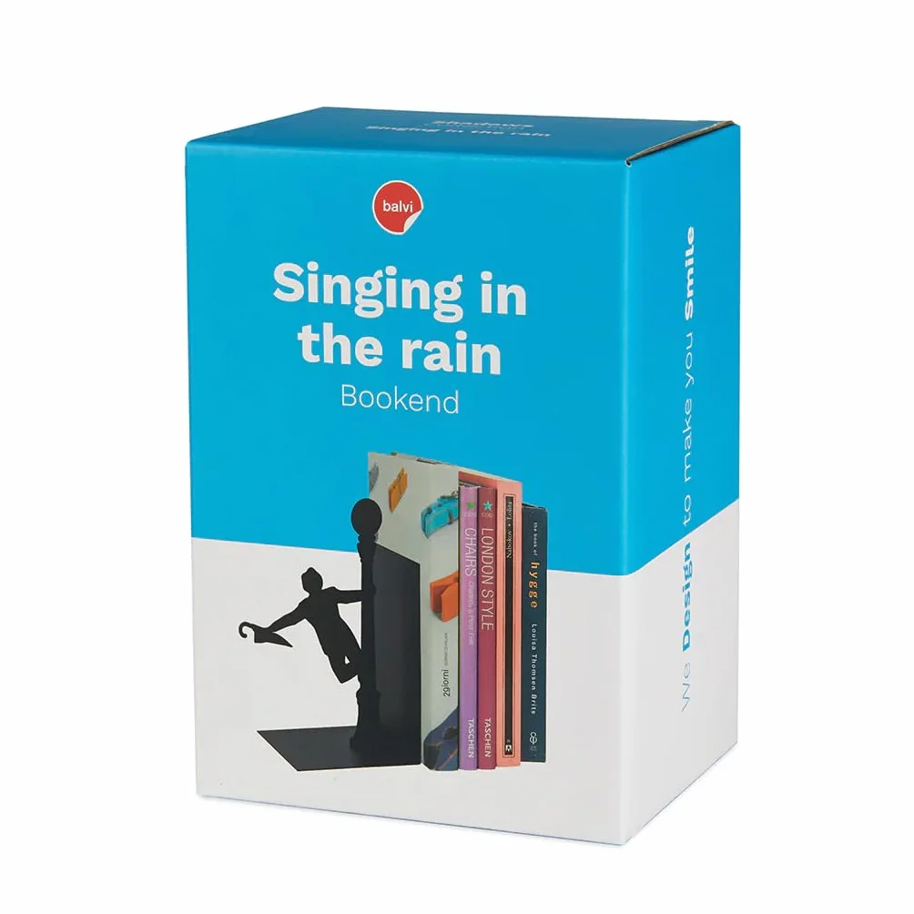 Balvi Podpórka na książki Singing In The Rain czarna metalowa