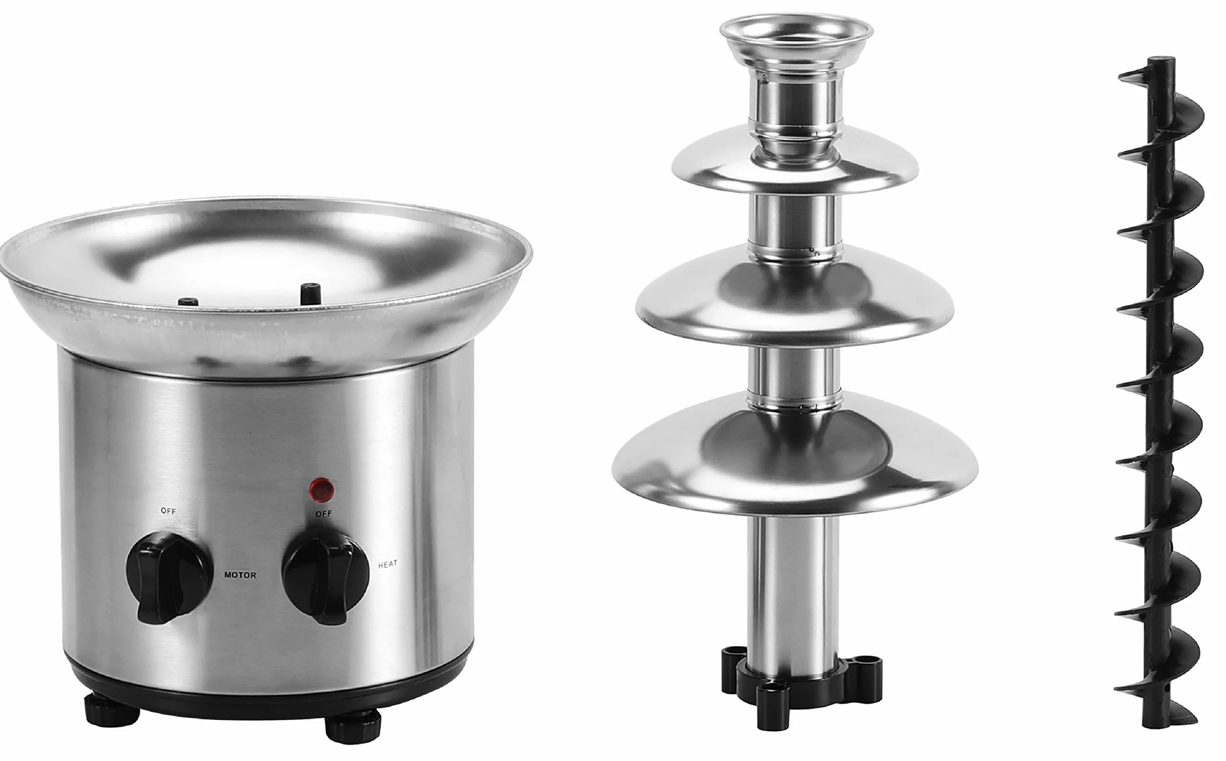 Czekoladowa fontanna | 170 W | 1250 g | wysokiej jakości i trwała stal nierdzewna | 4-stopniowa | odporna na wysokie temperatury | fontanna czekoladowa | fondue | fondue | czekolada |
