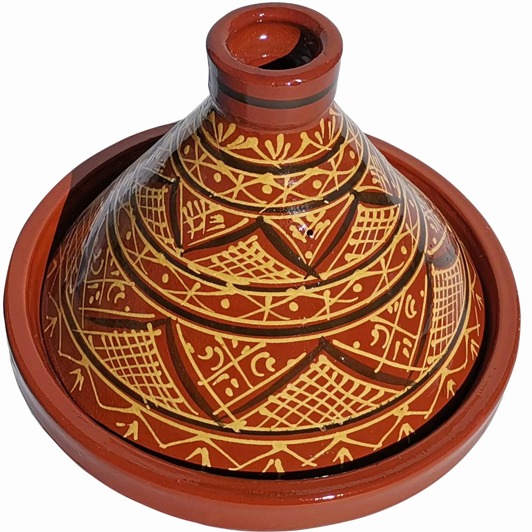 Casa Moro Marokański tadżin Agadir Ø 34 cm glazurowany | gotowanie dla maksymalnie 6 osób | jakość premium | gliniany garnek ogrodowy z Marrakeszu | MT7071