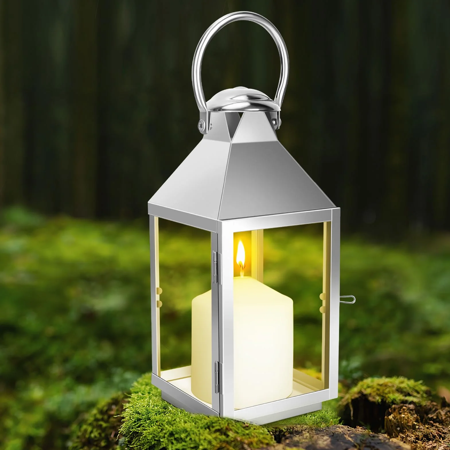 Latarnia metalowa retro 30 cm odporna na warunki atmosferyczne do ogrodu