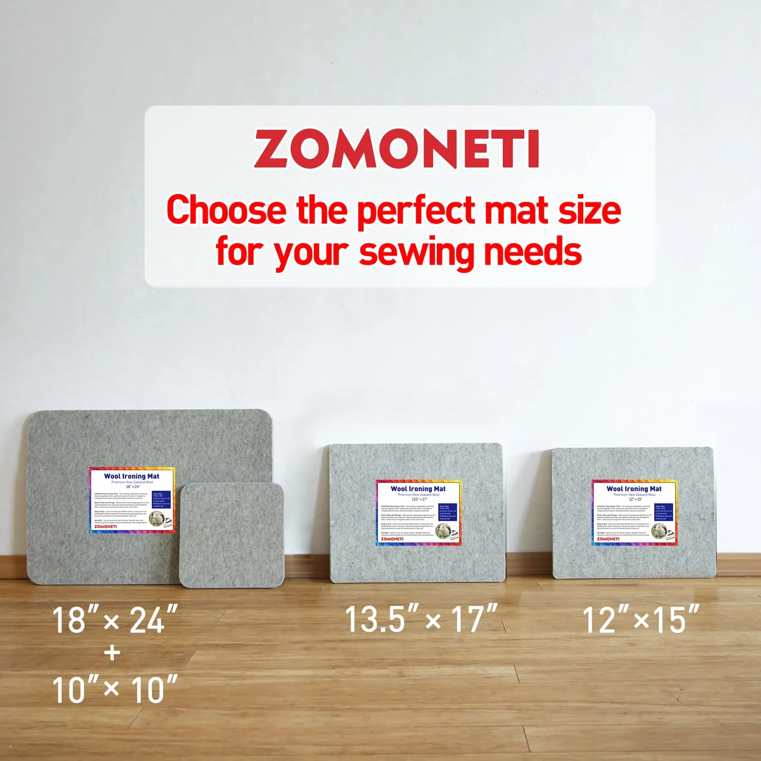 MOHOM 43 cm x 34 cm wełniana mata prasująca 100% nowozelandzka filcowana wełna mata do prasowania podkładka koc do pikowania, szycia, pikowania i pojęć