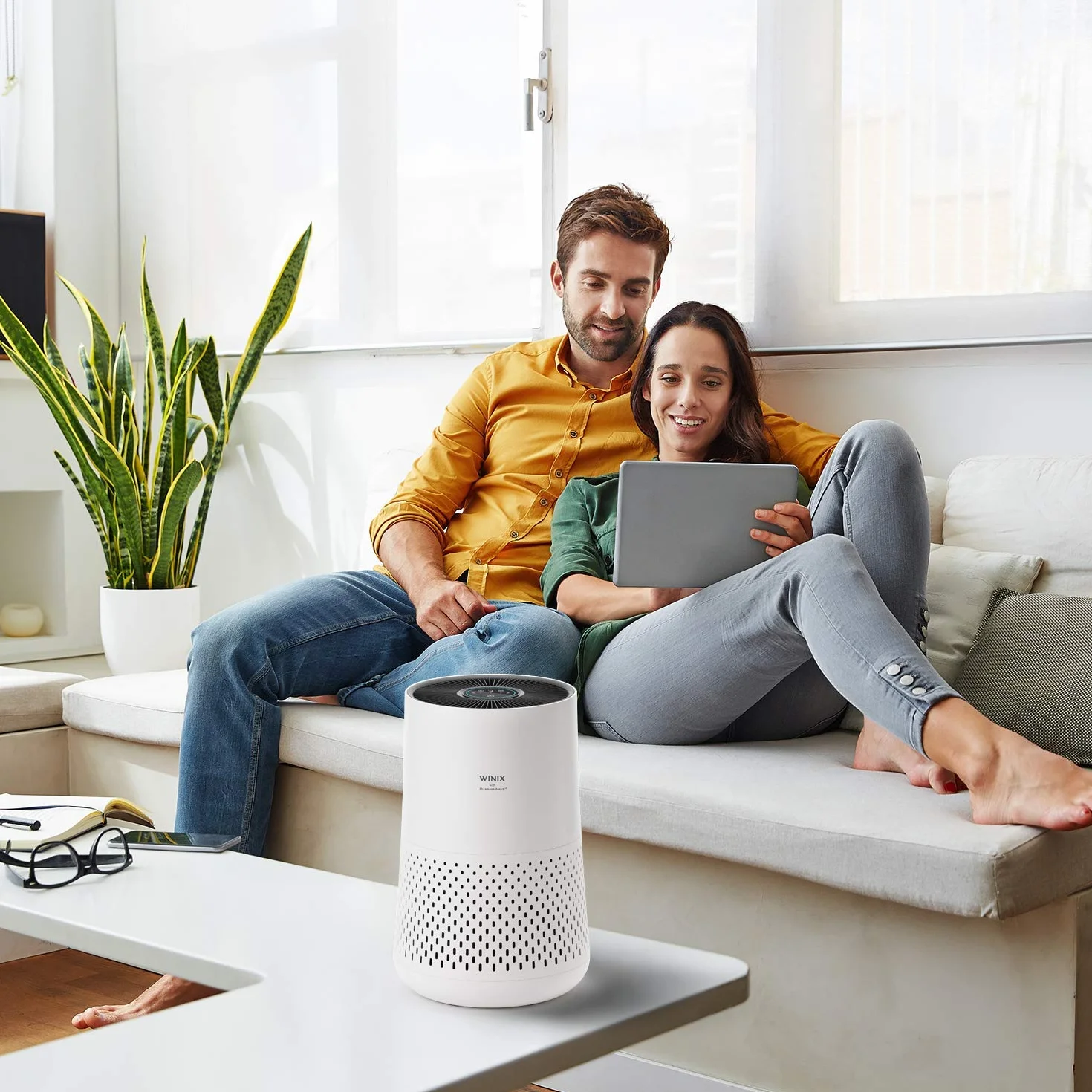 Winix Oczyszczacz powietrza A332, filtr True HEPA, CADR 228 m³/h (do 45 m²), dla alergików, technologia plazmowa Wave, redukuje 99,97% alergii, pyłków i złych zapachów do sypialni i salonów