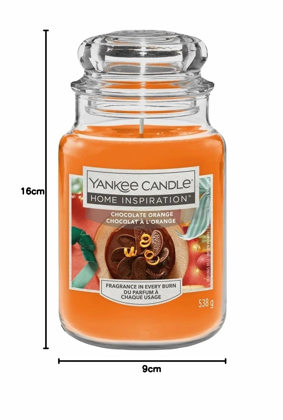 Yankee Candle Home Inspiration Chocolate Orange świeca zapachowa duży słoik, 538 g