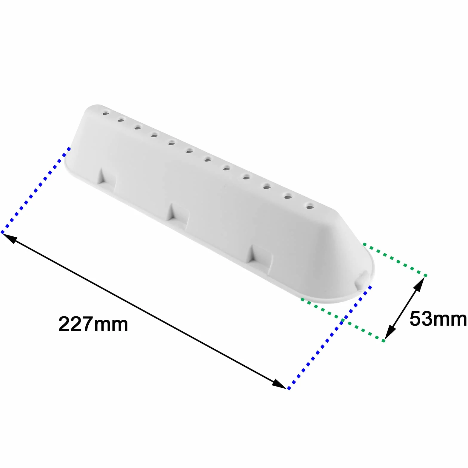 SPARES2GO 12 Otworów Lopatka Bębnowa kompatybilny z Hotpoint Pralek (227 mm x 53 mm x 38 mm, 3 Sztuki)