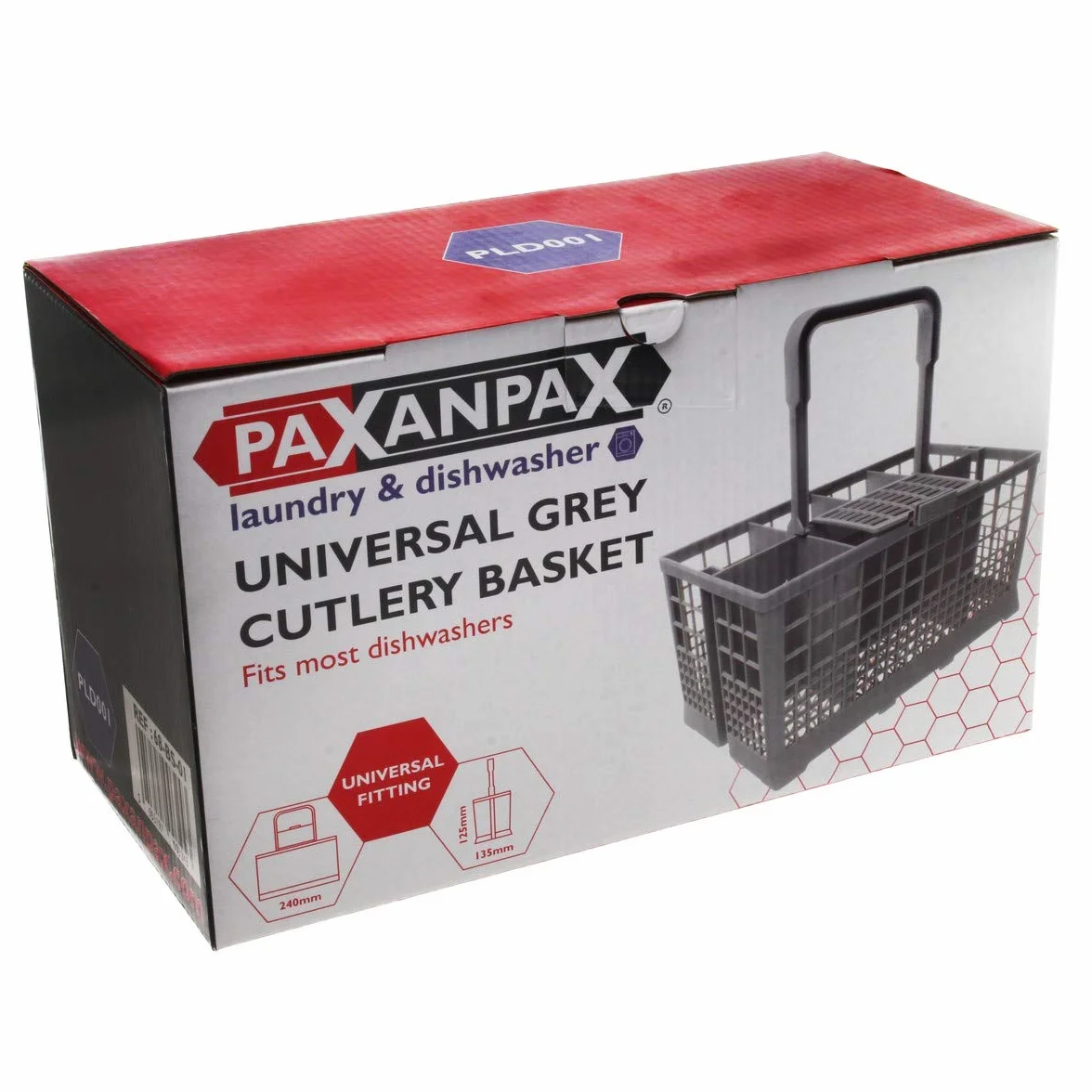 Paxanpax PLD001 kosz na sztućce pasuje do Bosch/Hotpoint/Neff/Siemens/Smeg szary do zmywarki
