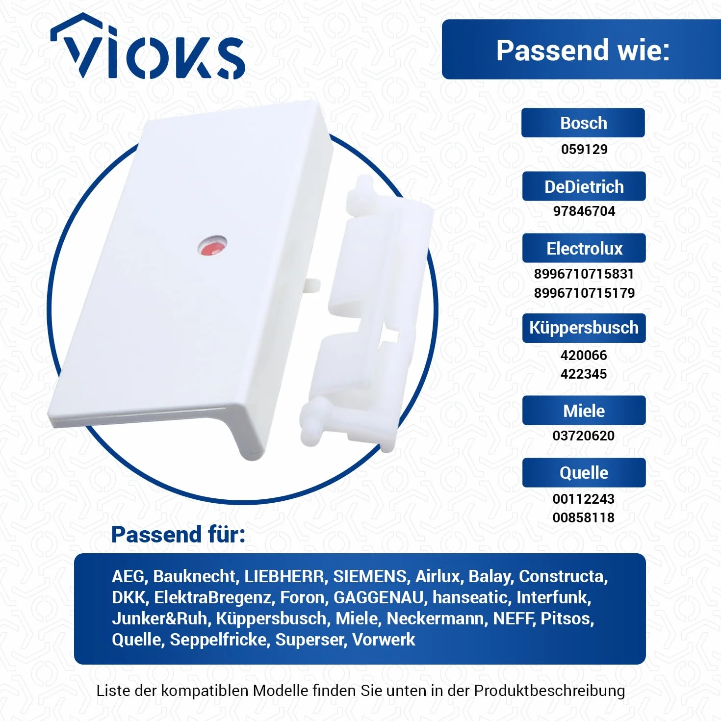 Uchwyt do drzwi, uchwyt do drzwi, zamiennik do Bosch Siemens 00059129, uchwyt do zamrażarki, lodówki, lodówki, ze sprężyną