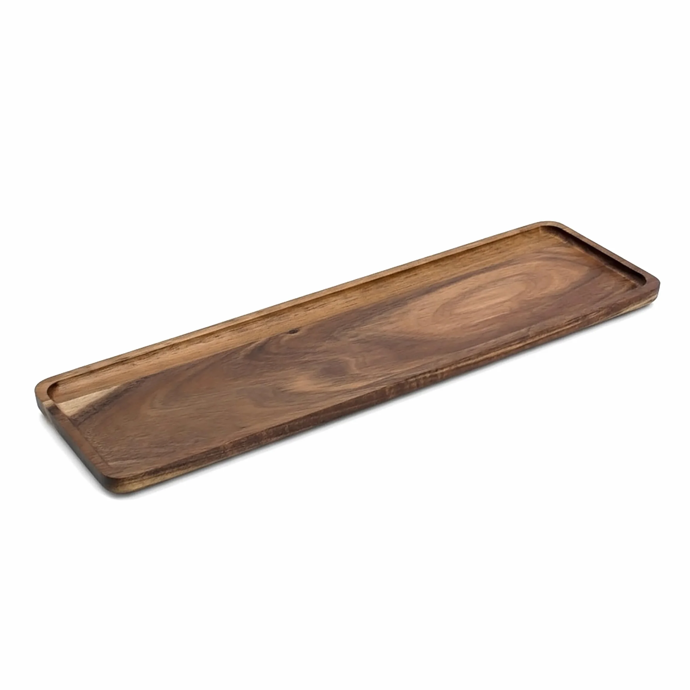 Taca dekoracyjna z naturalnego drewna akacjowego – 60 x 15 cm – podstawka pod świece z litego drewna – taca na świece, drewniana taca na świece, dekoracja stołu na Boże Narodzenie, adwent wesele