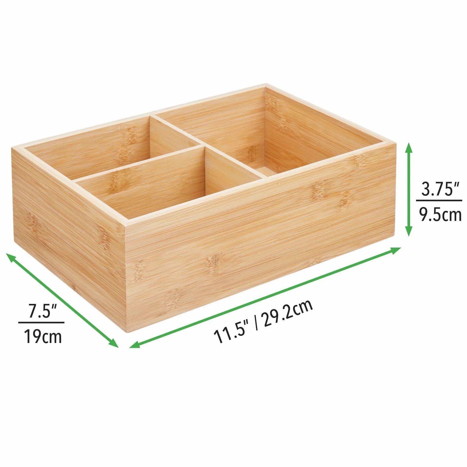mDesign Zestaw 2 organizerów łazienkowych - praktyczny pojemnik do przechowywania z 3 przegródkami - elegancki pojemnik do przechowywania kosmetyków - kolor naturalny