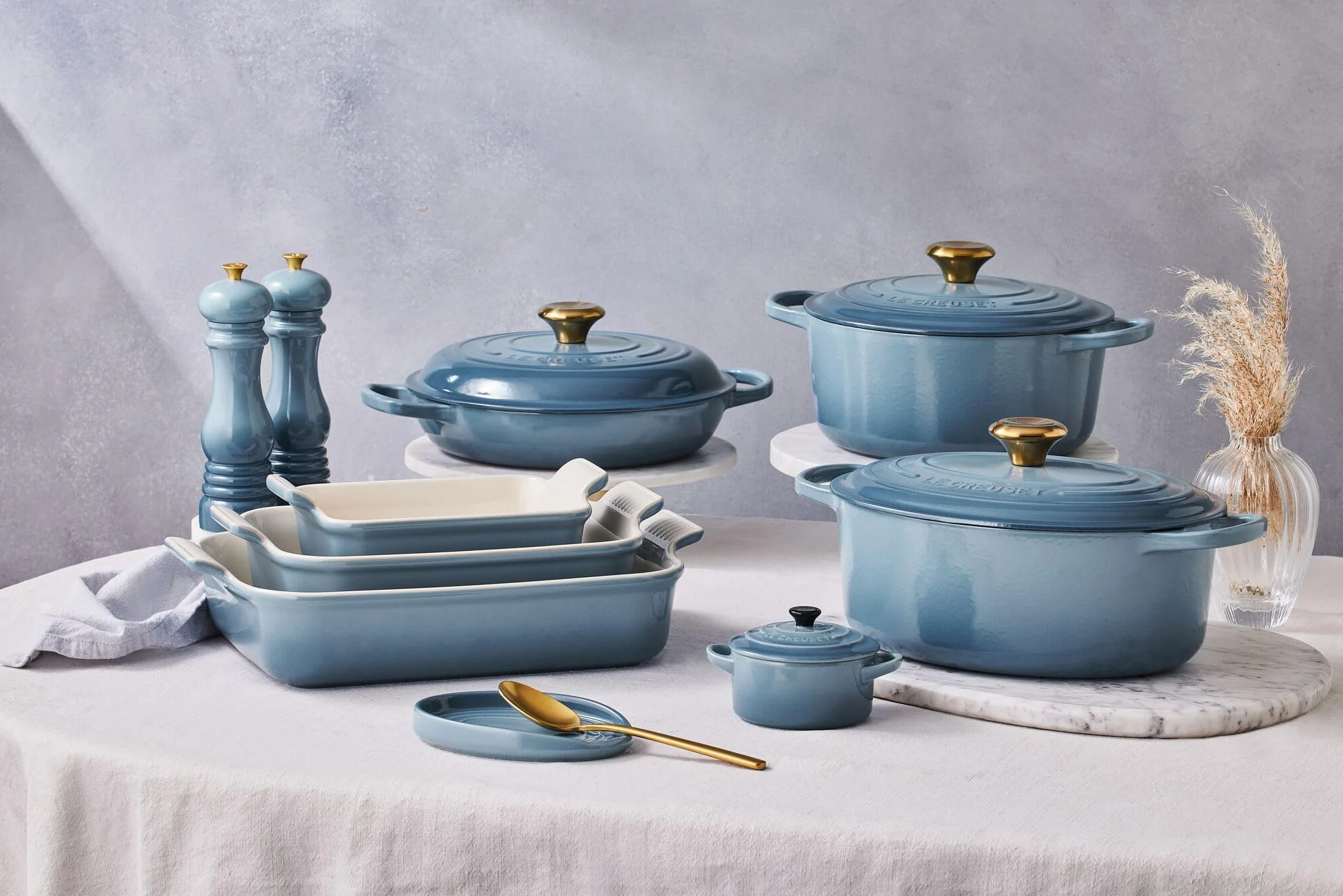 Le Creuset Kamionka owalna łyżka podstawka, Chambray, 71507154340099