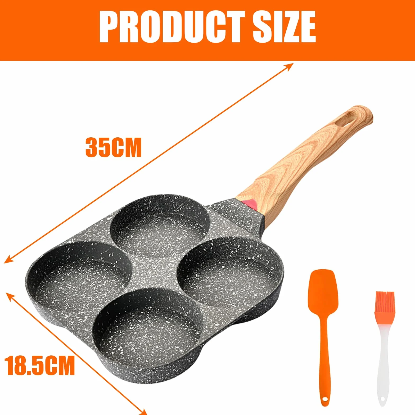 Patelnia do jajek sadzonych 4 otwory nieprzywierająca 21 cm aluminiowa indukcyjna gazowa