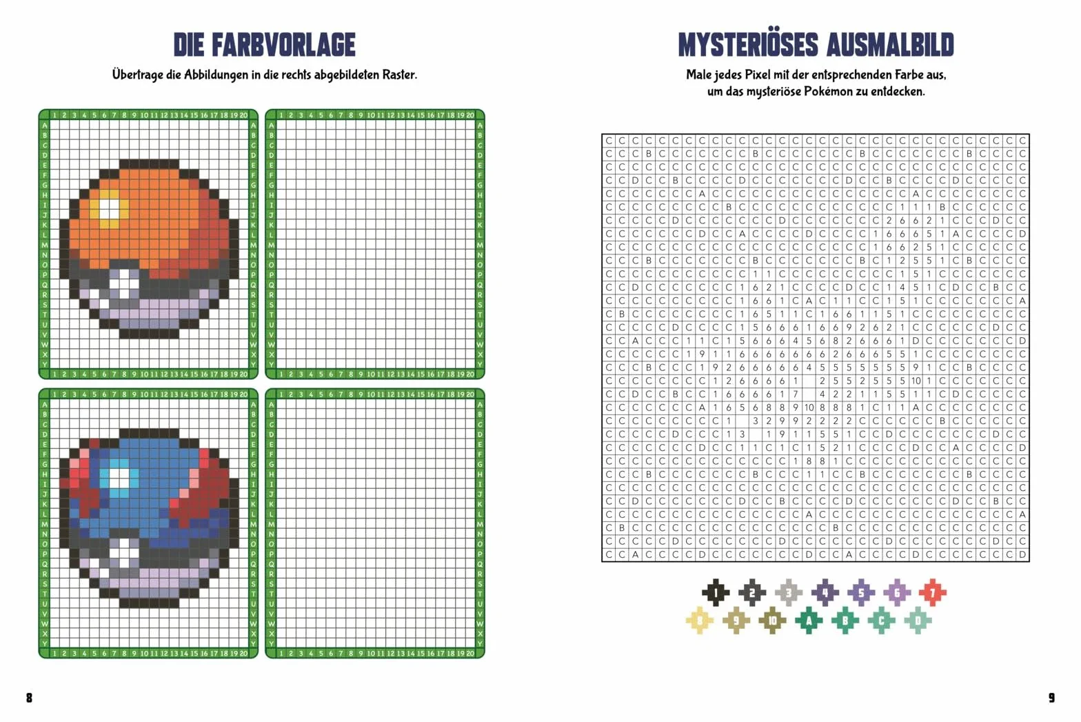 Pokémon Activity-Buch: Mein Pixel-Malbuch: Mit farbigen Vorlagen