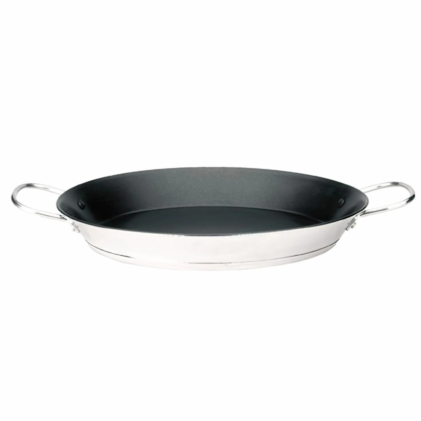 Ibili Patelnia do paelli Bistrot, 34 cm, stal nierdzewna, powłoka zapobiegająca przywieraniu, 6 porcji, odpowiednia do płyty indukcyjnej