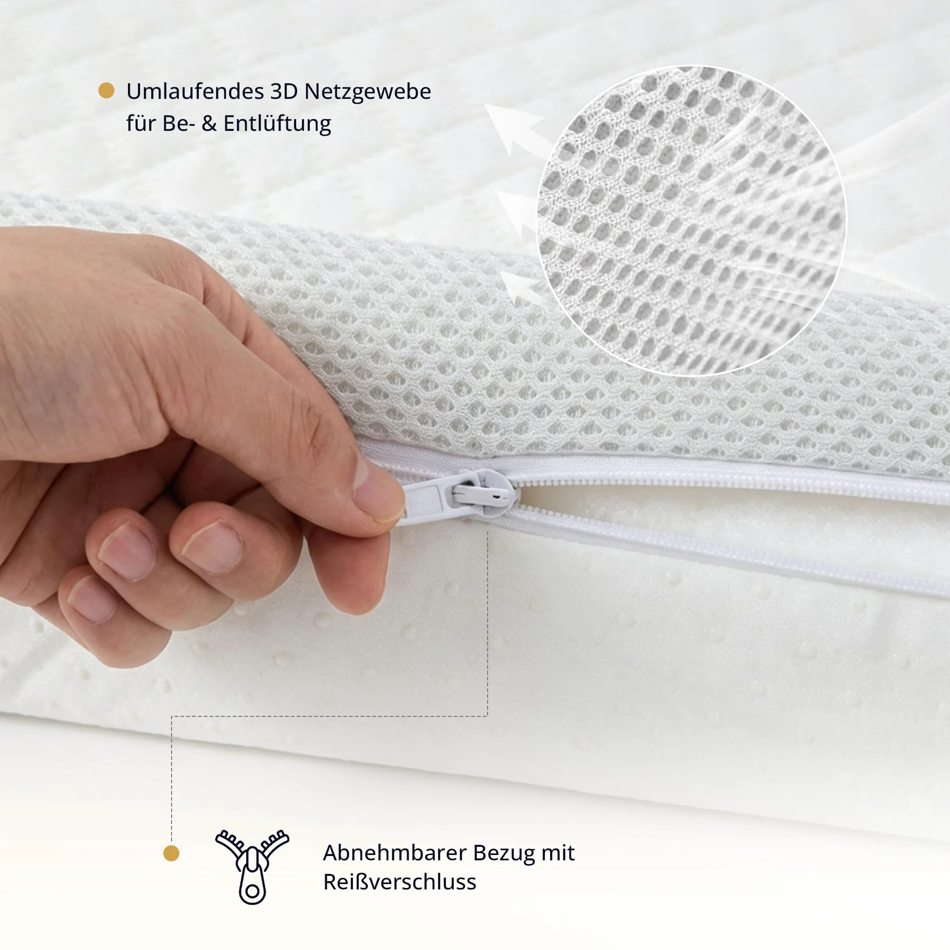 EGO HOME Materac wierzchni 90 x 200 cm, wysokość 5 cm, z pianki memory z certyfikatem Öko-Tex, zdejmowana i nadająca się do prania nakładka na materac na łóżko kontynentalne, materace, sofę do spania