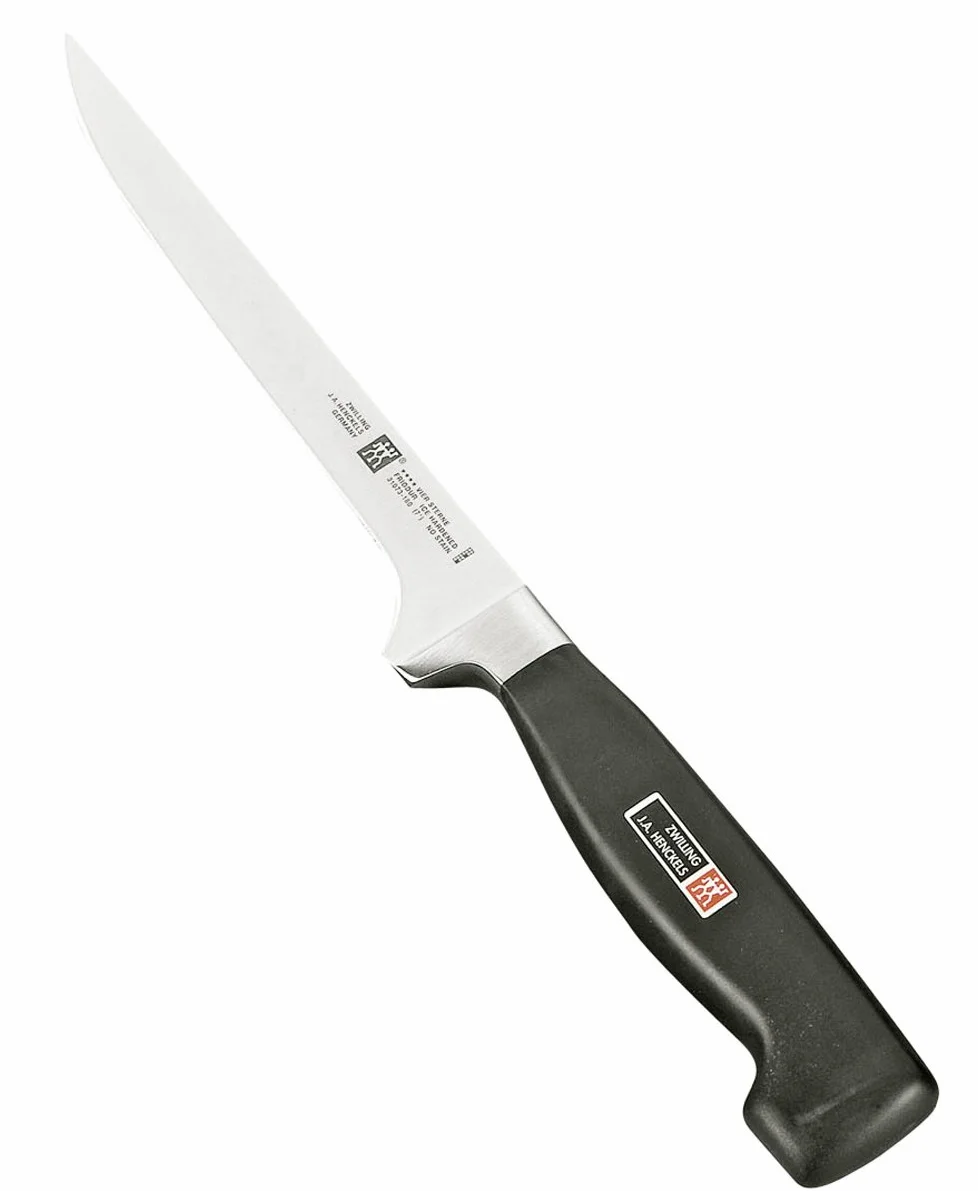 ZWILLING Nóż do filetowania z czterema gwiazdkami, długość ostrza: 18 cm, wąskie ostrze, stal nierdzewna, ergonomiczny uchwyt z tworzywa sztucznego, czarny
