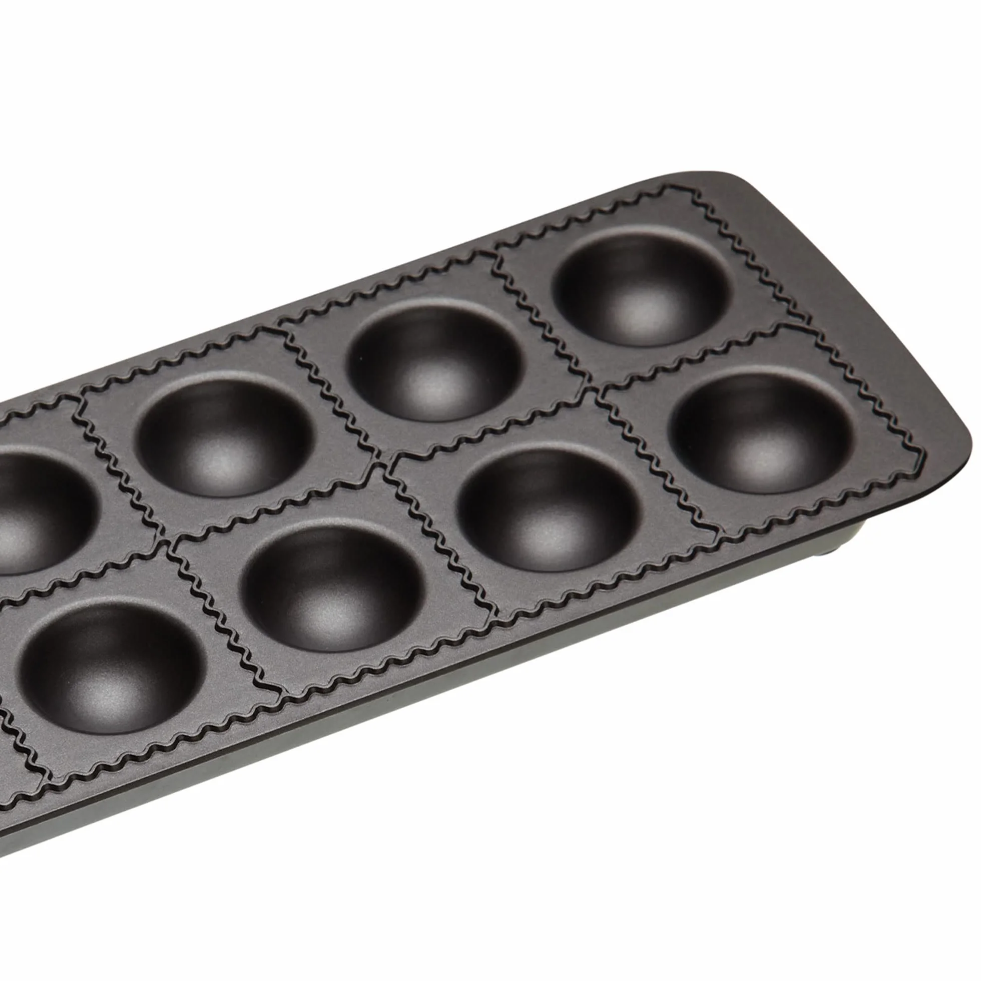 KitchenCraft Foremka do Ravioli World of Flavours, 12 Otworów, Wałek, Stal Węglowa – Kolor Czarny