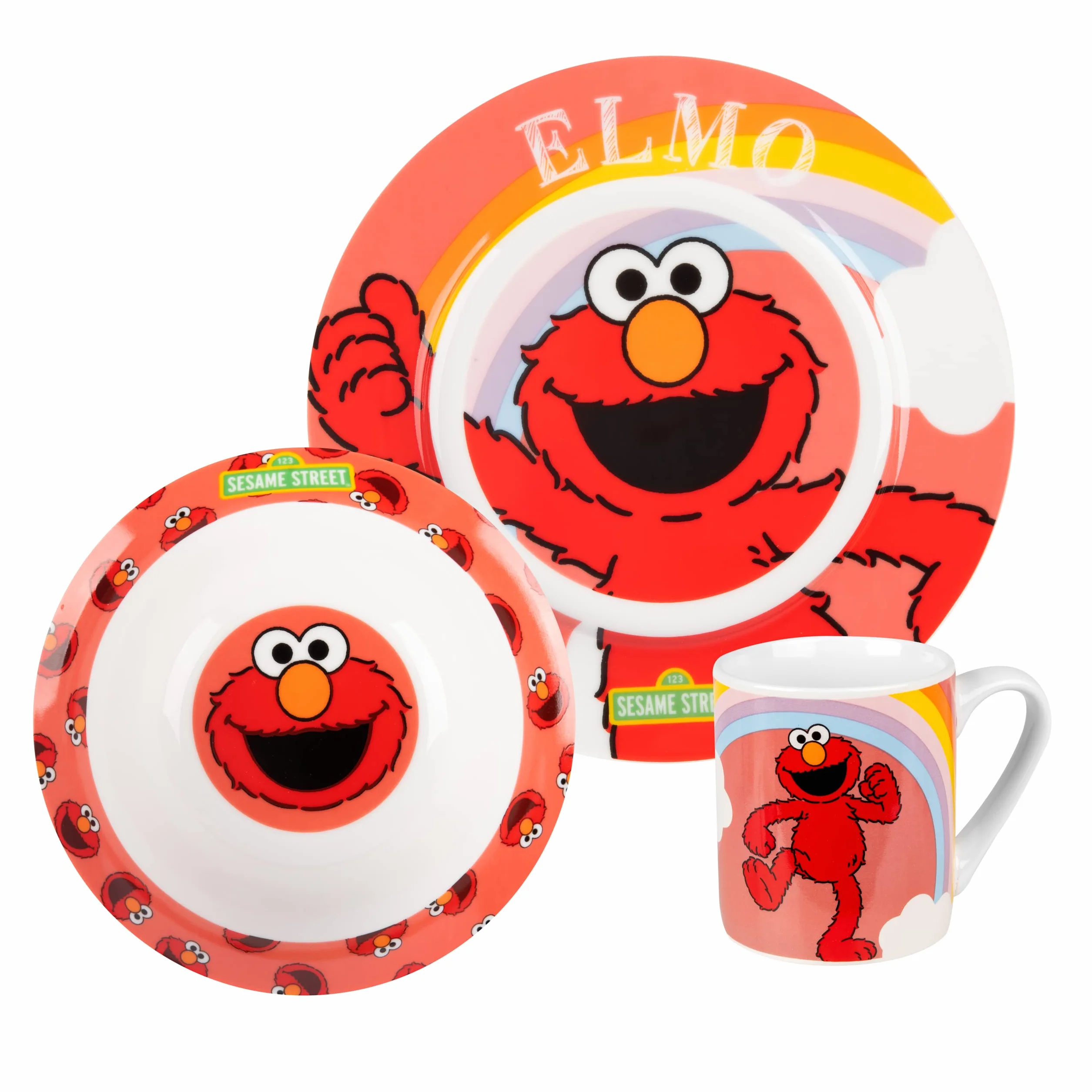 breakfast set - Elmo: porcelain, 3pcs