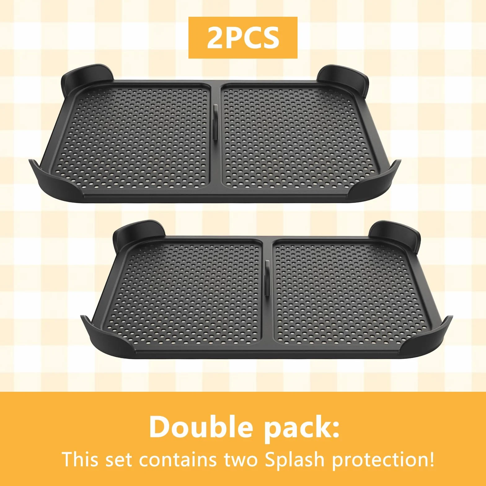 Qivine 2 szt. osłona przeciwbryzgowa do Ninja AF400EU i AF451EU, silikonowa osłona wielokrotnego użytku, akcesoria do frytkownicy powietrznej z otworami przelotowymi, regulowana