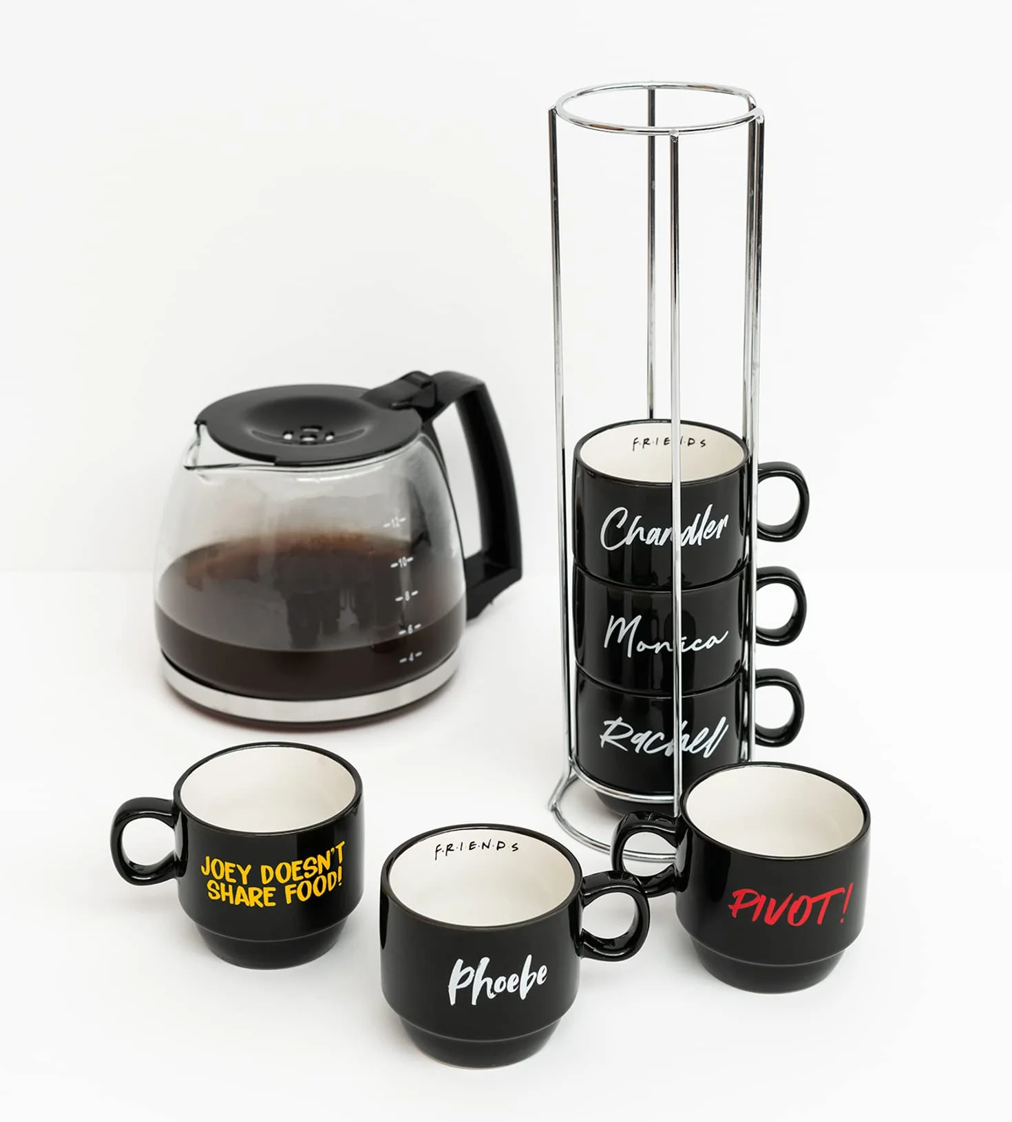 Grupo Erik - Zestaw 6 oryginalnych filiżanek do kawy z podstawką, kubki do espresso, kubek designerski do kawy, STAZ001