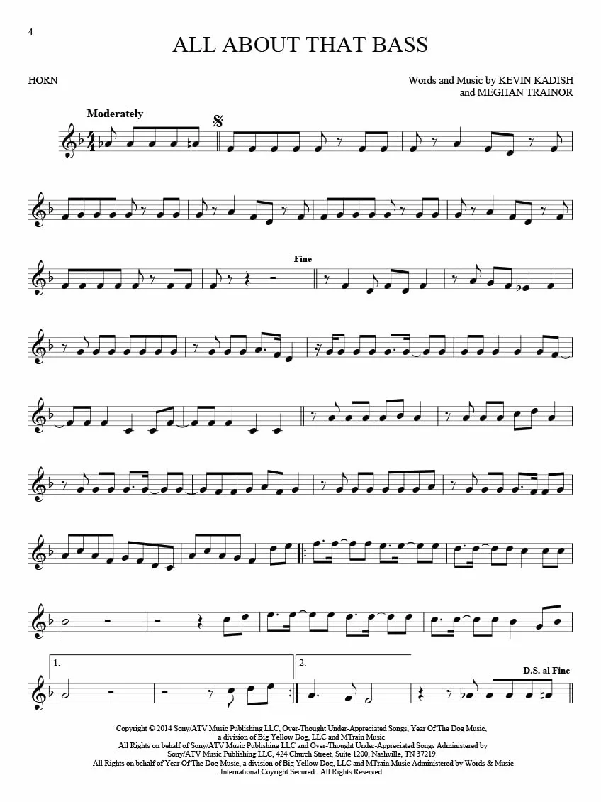101 hit songs - for french horn - cor d'harmonie: For Horn