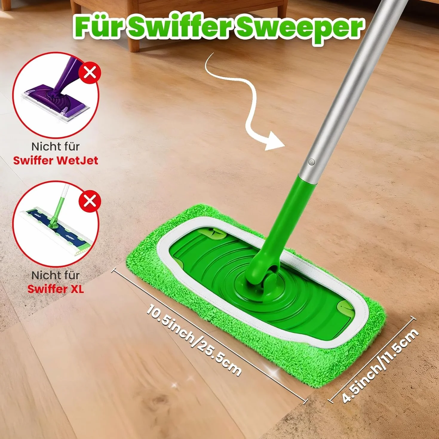 12 Sztuk Ściereczek do Swiffer Mopa Wielorazowych i Możliwych do Prania – Mikrofibra na Sucho i Mokro – Kompatybilne ze Swiffer Zestawem Startowym – Do Podłóg Twardych i Drewnianych