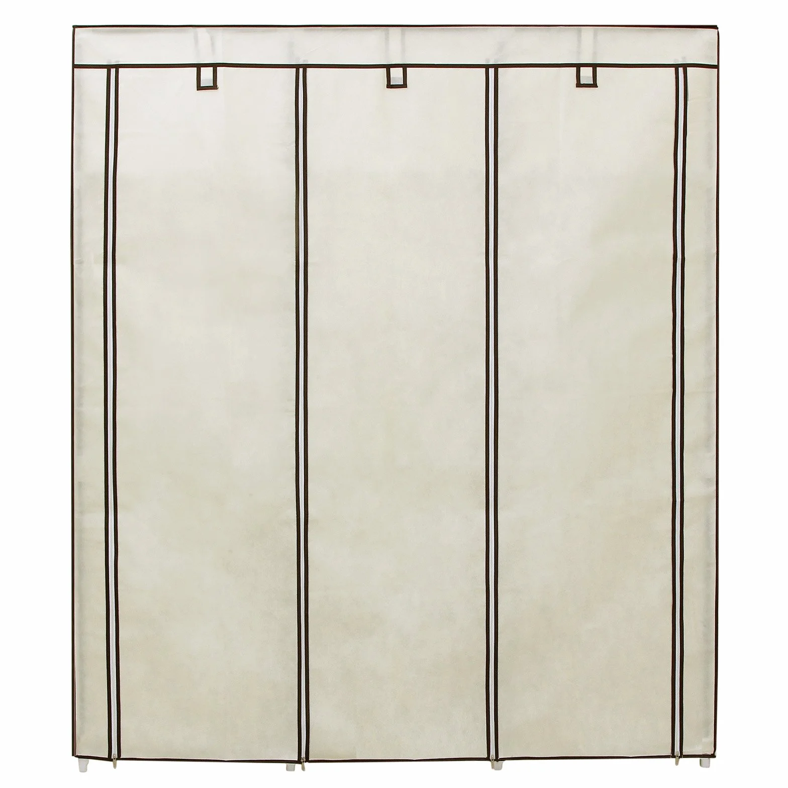 SONGMICS RYG12M szafa na ubrania, składana szafa z 2 drążkami na ubrania, 175 x 150 x 45 cm, beżowa