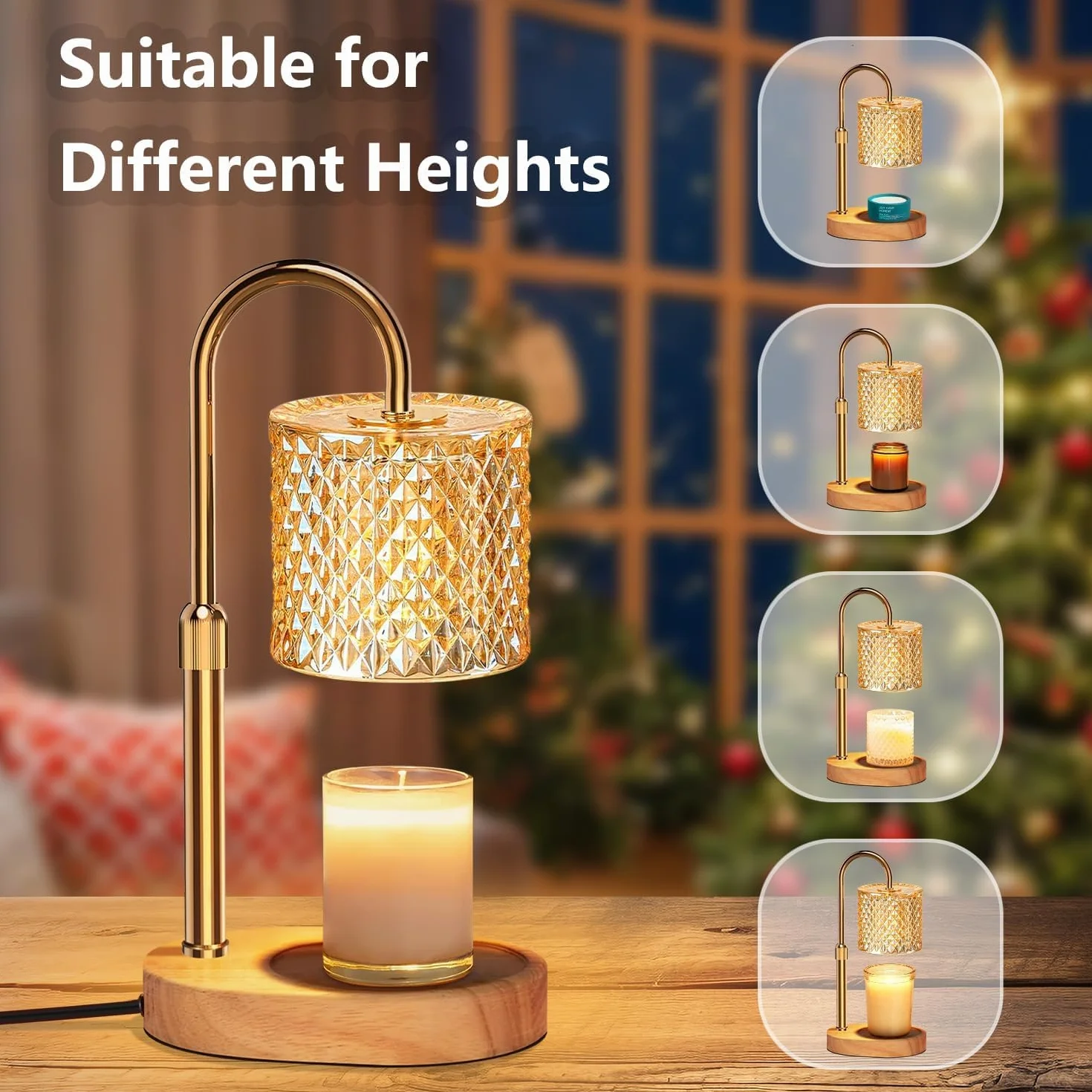 seenlast Podgrzewacz do świec Lampa, Candle Warmer Lamp z timerem i ściemniaczem, Vintage Podgrzewacz do świec Elektryczny Candle Warmer do świec zapachowych w szkle, Dom, Sypialnia, Dekoracja