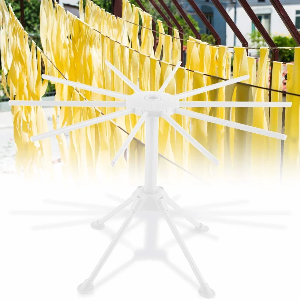 Stojak do Suszenia Makaronu, Makaron Spaghetti Stojak do Suszenia Makaronu Suszarka Stojąca Składane Narzędzie Kuchenne Stojak do Suszenia Makaronu Stojak na Makaron do Użytku Domowego(biały)