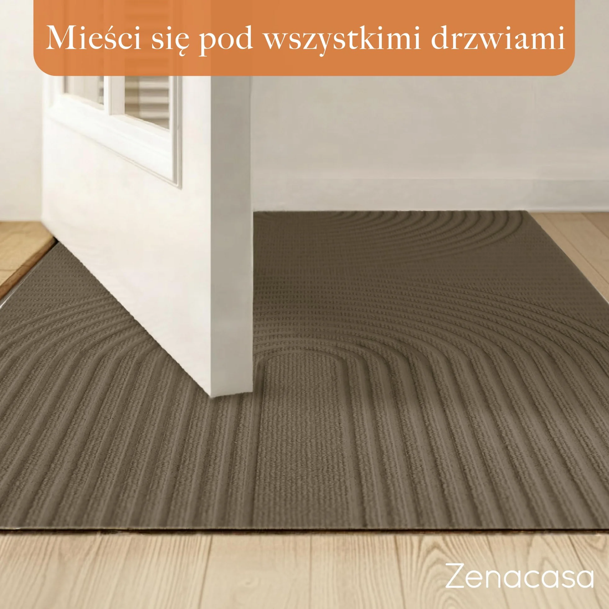 Mata wejściowa do wewnątrz i na zewnątrz 50x80 cm - Antypoślizgowa i chłonna mata wejściowa, certyfikat Oeko-Tex - Zatrzymuje brud i wilgoć - Można prać w pralce - Wzór tęczy - Brązowy