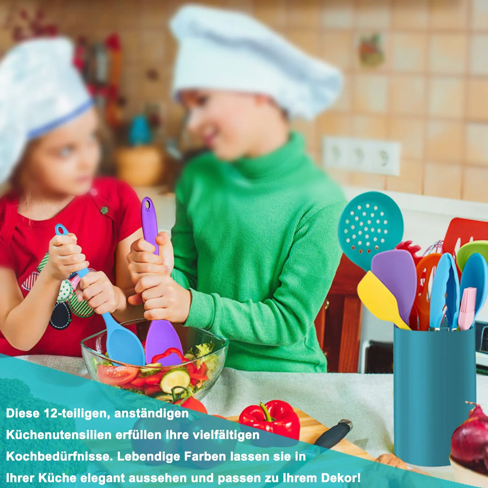 Homikit Zestaw przyborów kuchennych silikonowych 12-częściowy odporny na wysokie temperatury